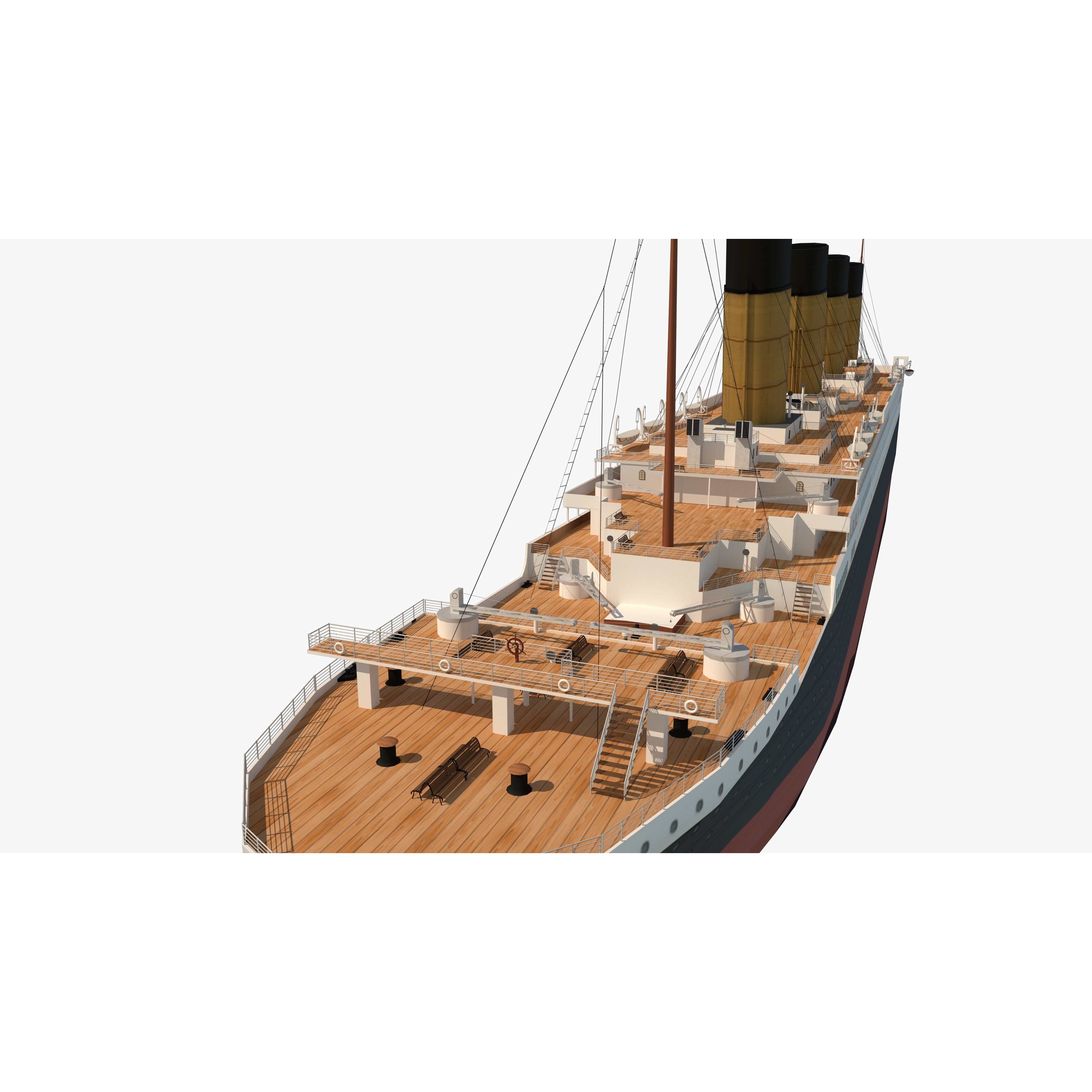 RMS Titanic - Low-Poly Game-Ready 3D Model - View 20