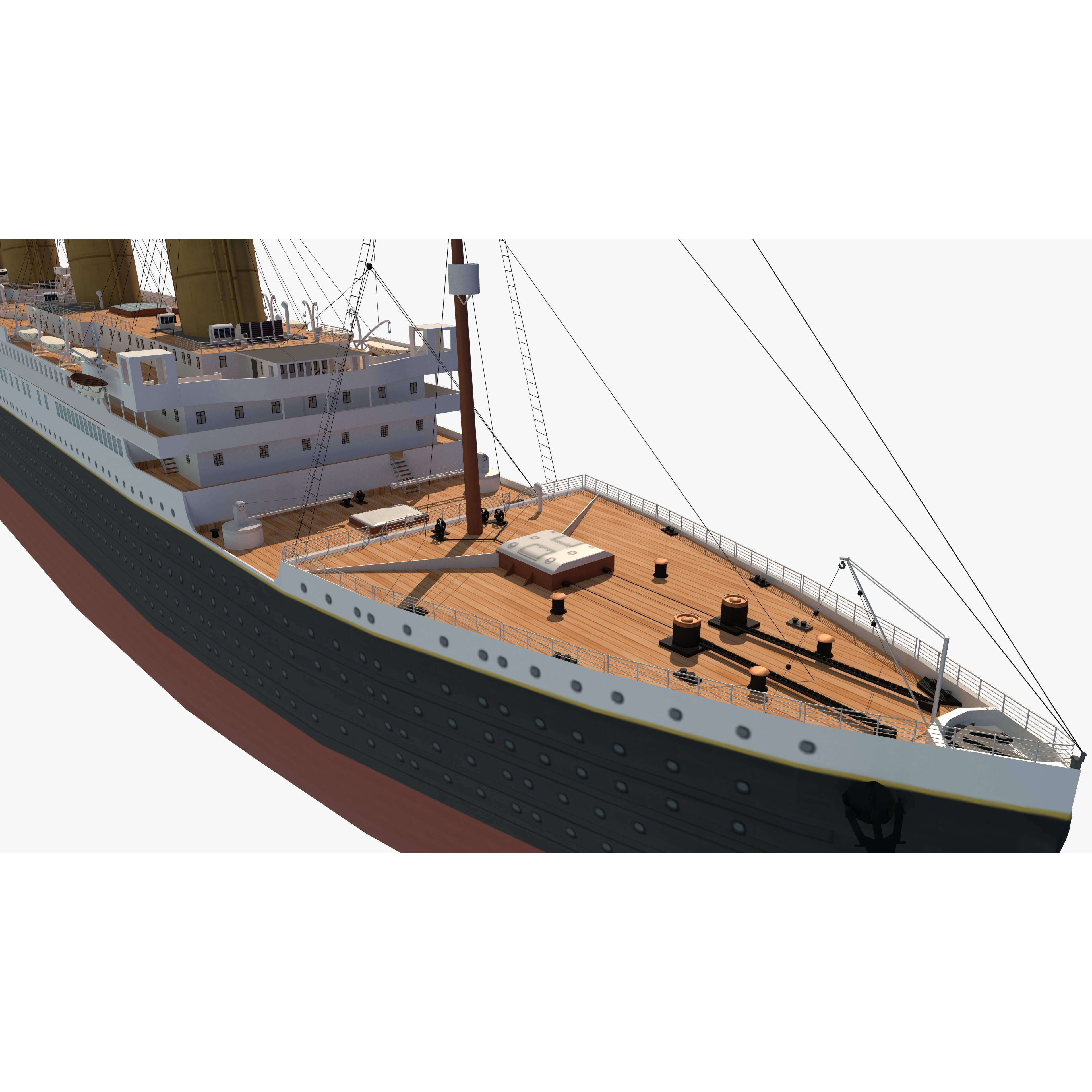 RMS Titanic - Low-Poly Game-Ready 3D Model - View 23