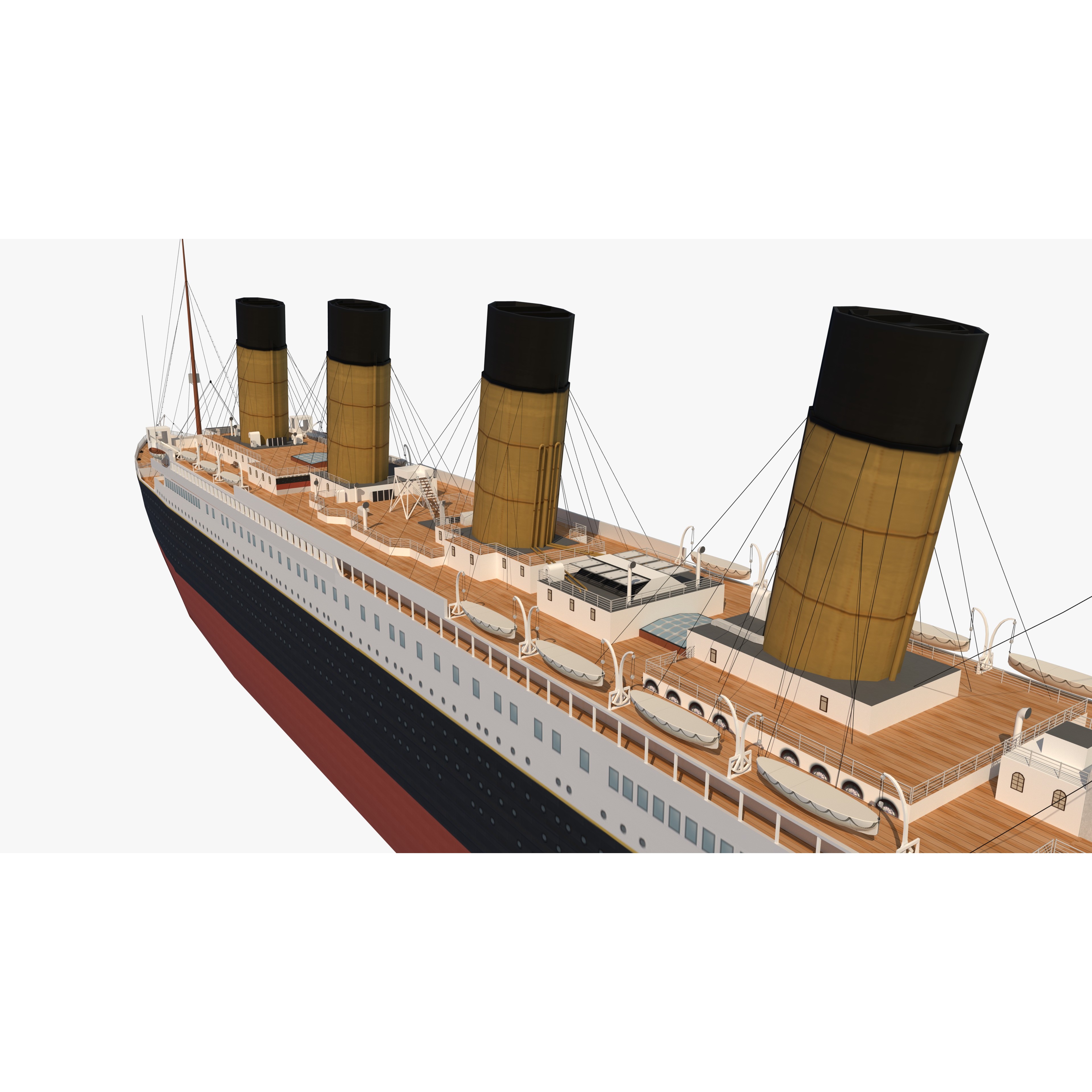 RMS Titanic - Low-Poly Game-Ready 3D Model - View 25