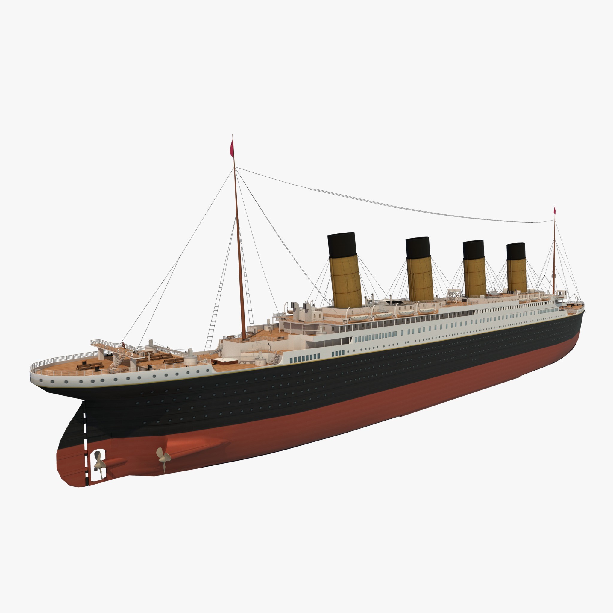 RMS Titanic - Low-Poly Game-Ready 3D Model - View 3