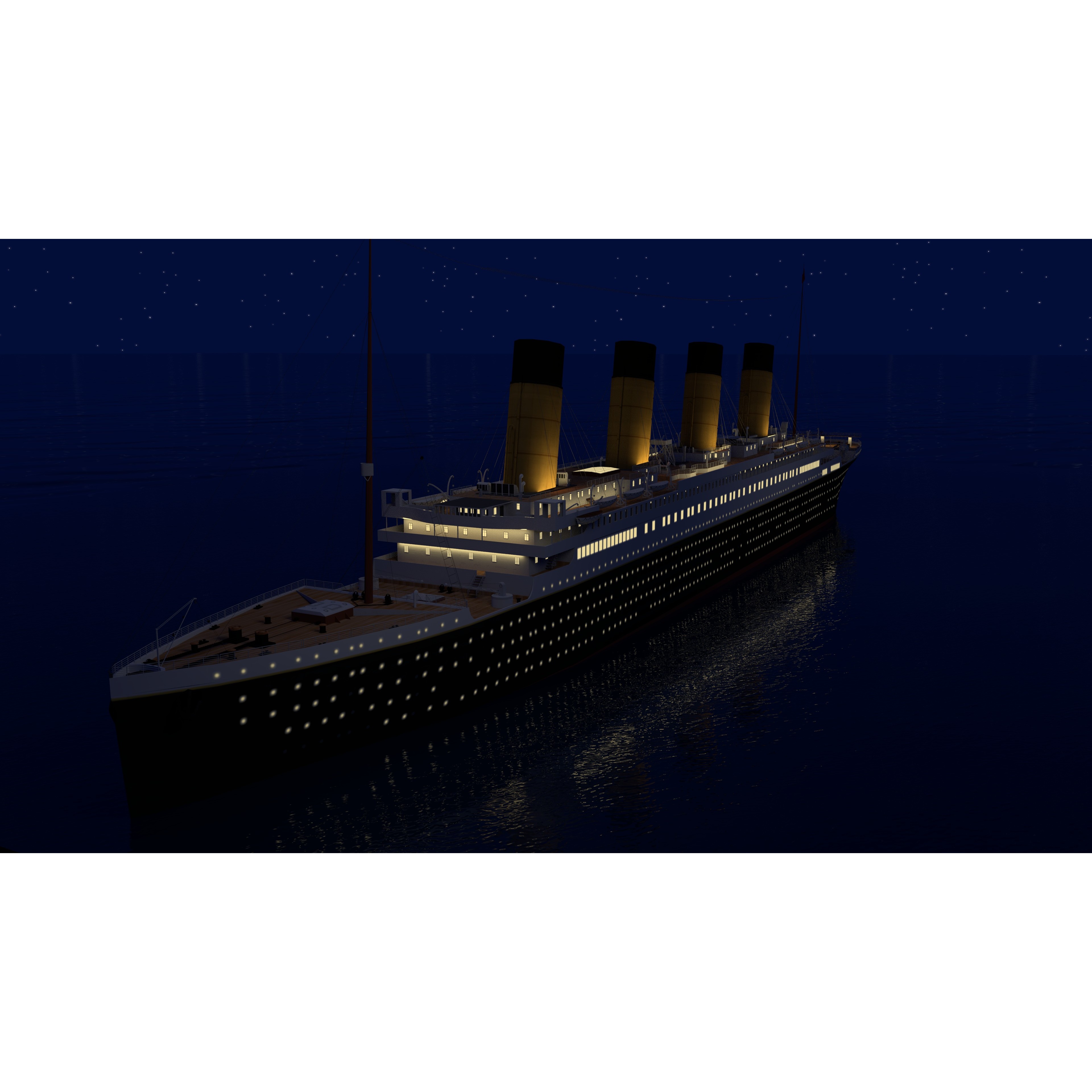 RMS Titanic - Low-Poly Game-Ready 3D Model - View 5