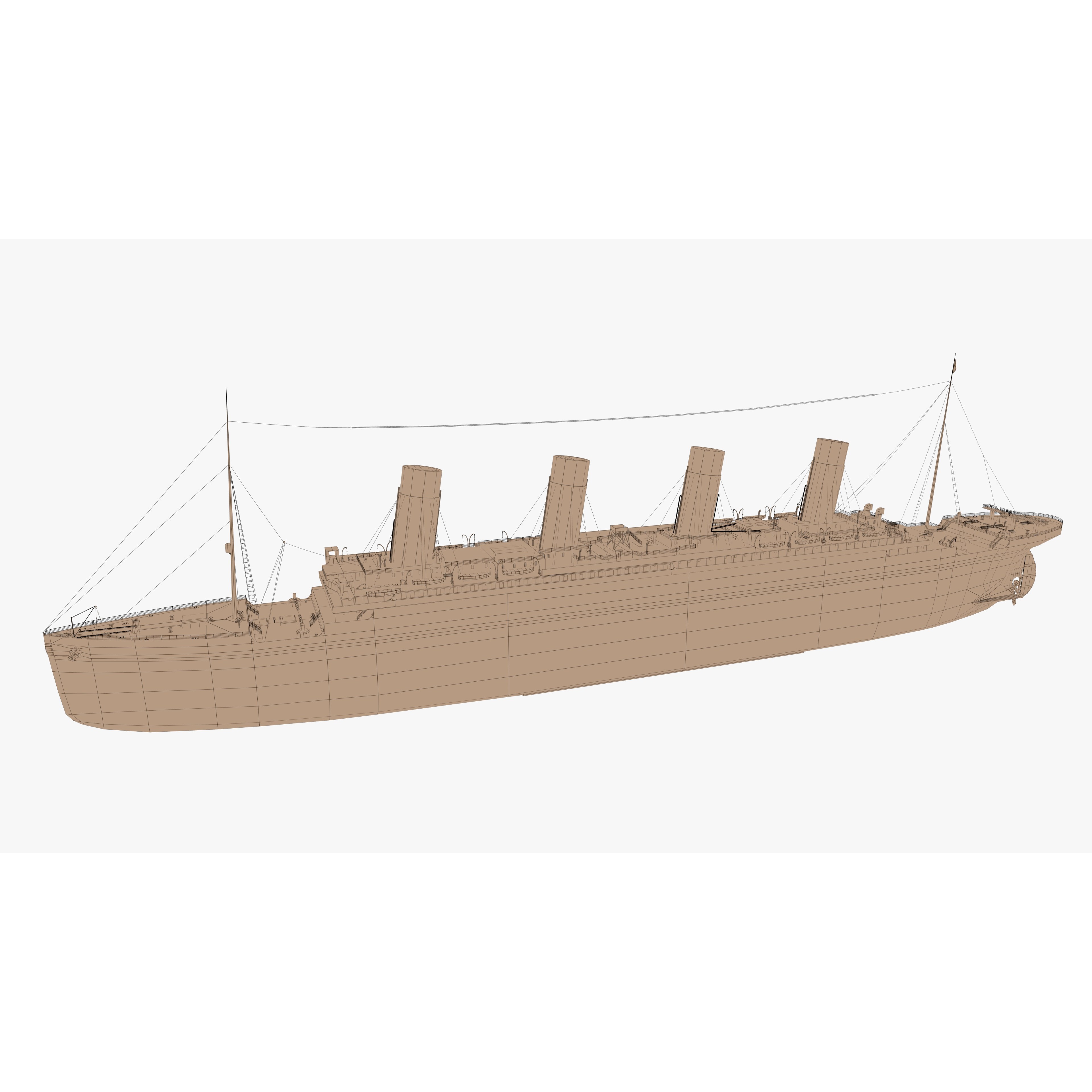 RMS Titanic - Low-Poly Game-Ready 3D Model - View 8