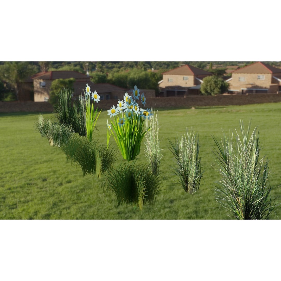 Low-Poly Grass 3D Model – Low Poly Collection with Textures, Game Ready - View 6