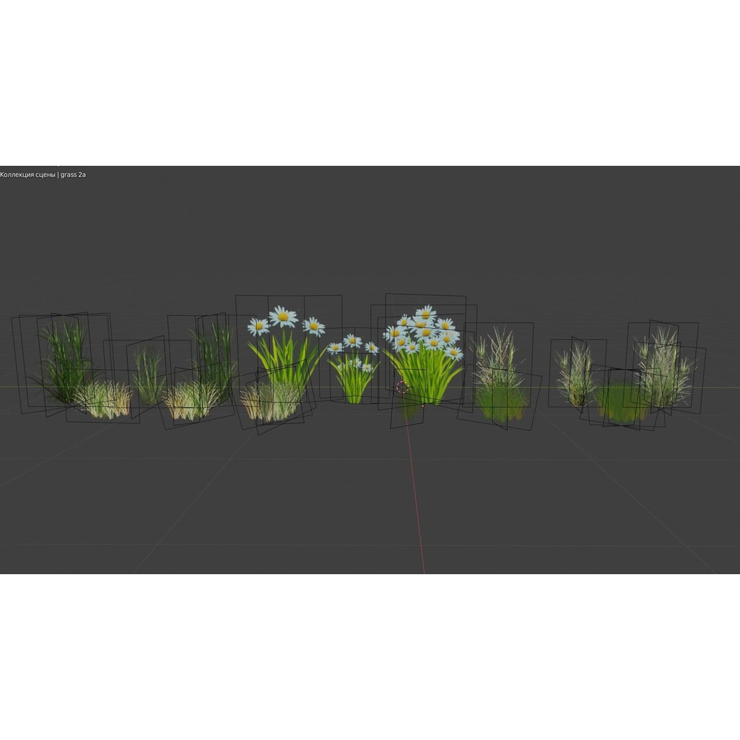 Low-Poly Grass 3D Model – Low Poly Collection with Textures, Game Ready - View 9