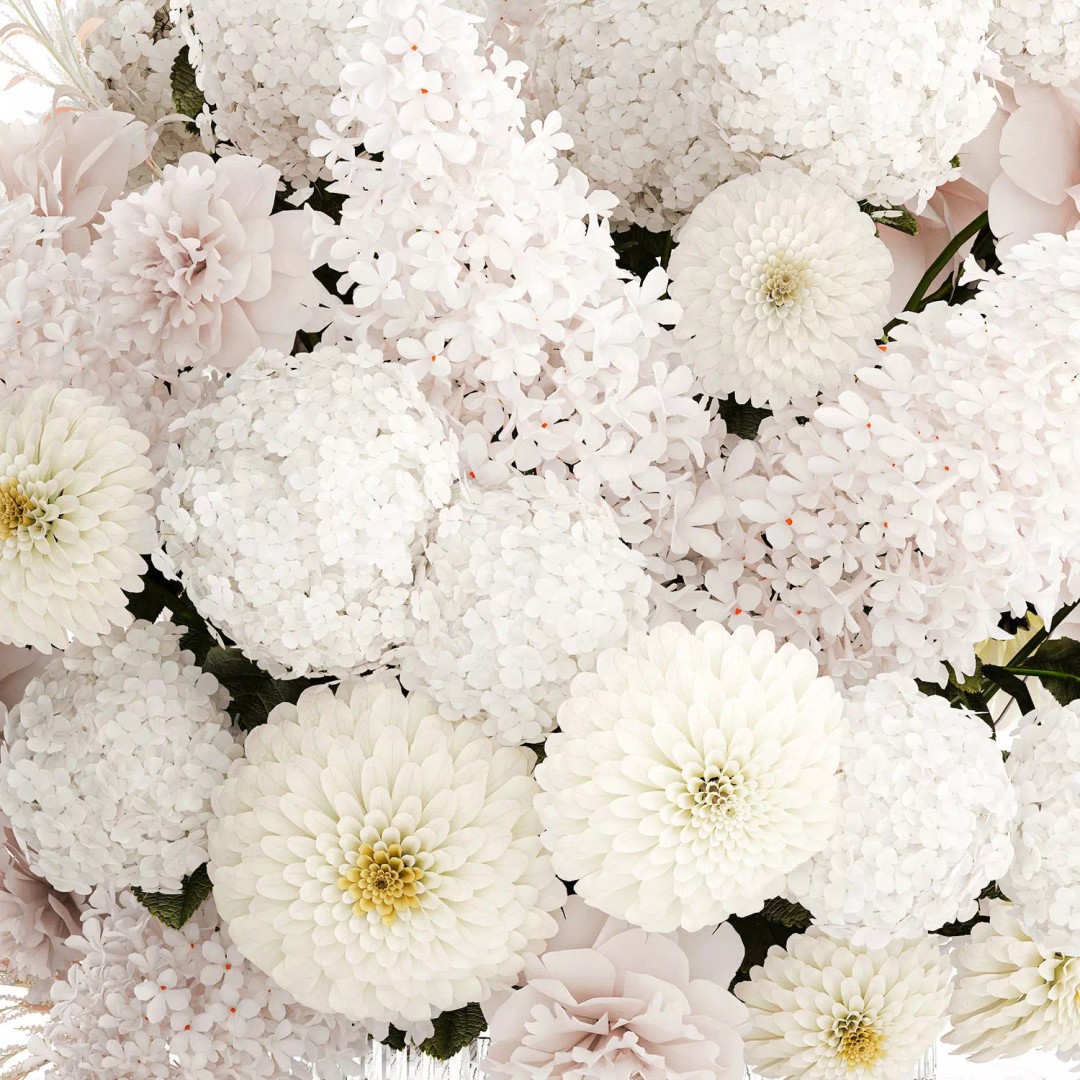 Large White Flower Bouquet 3D Model – Realistic Wedding Decor, FBX - View 11