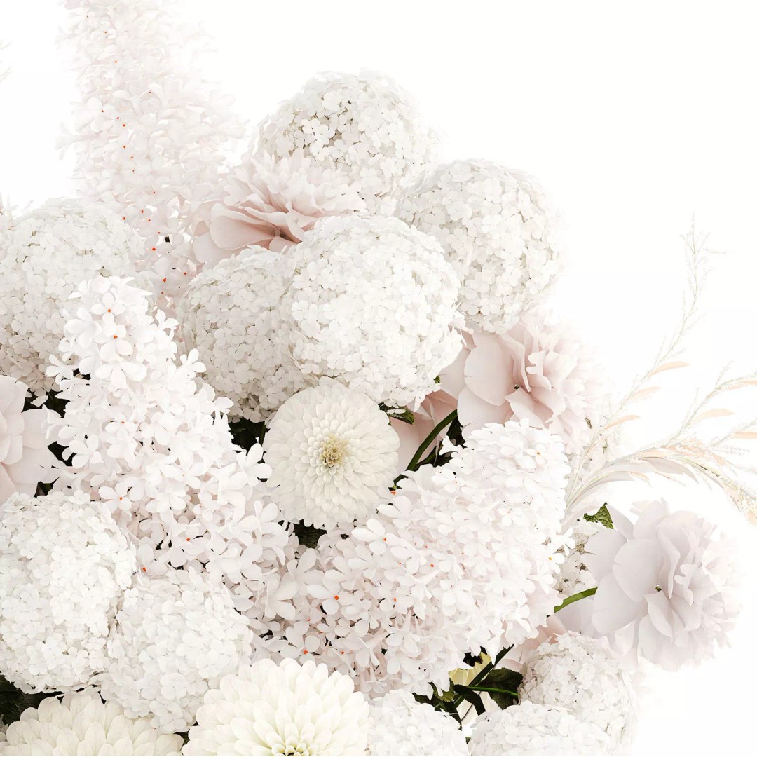 Large White Flower Bouquet 3D Model – Realistic Wedding Decor, FBX - View 14