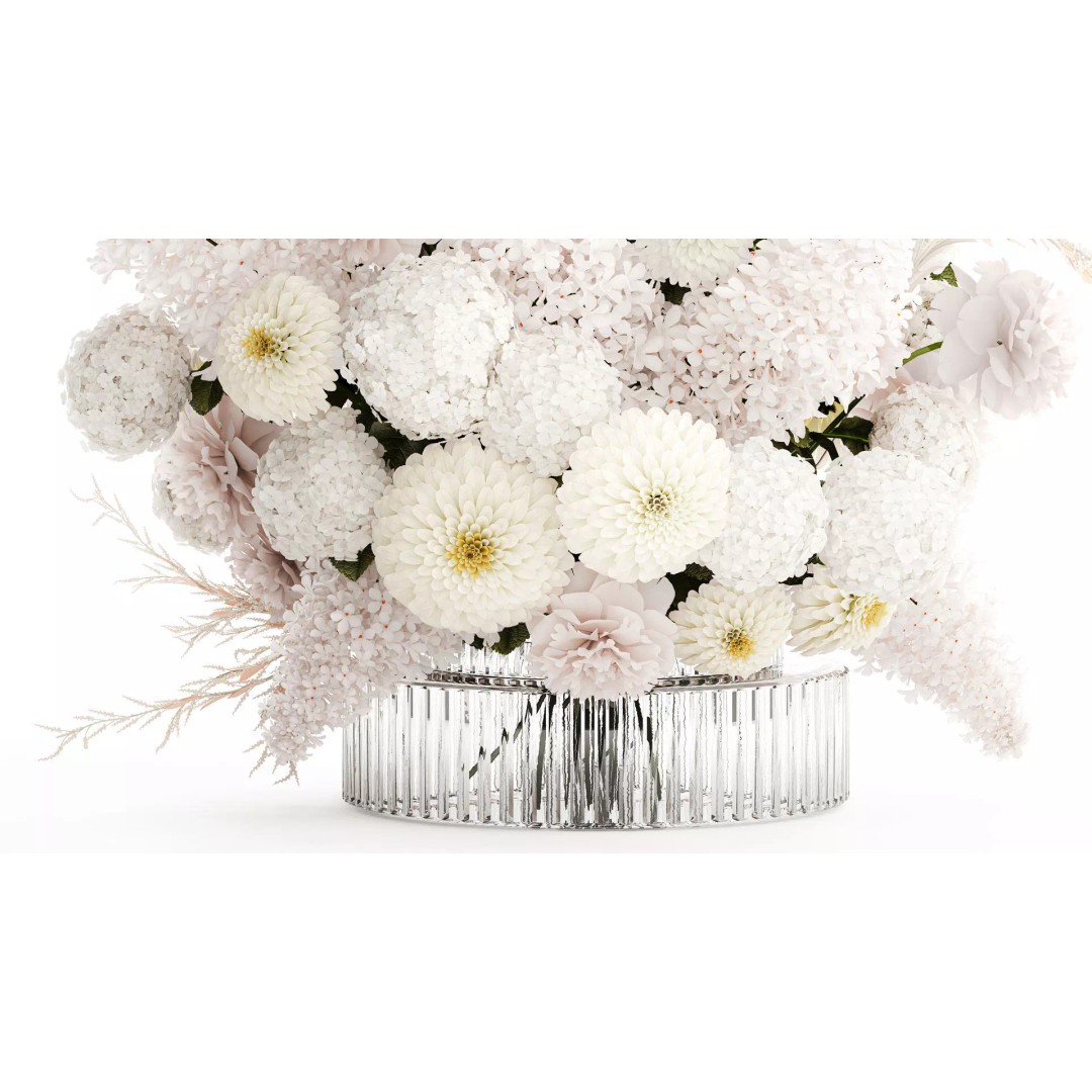 Large White Flower Bouquet 3D Model – Realistic Wedding Decor, FBX - View 4
