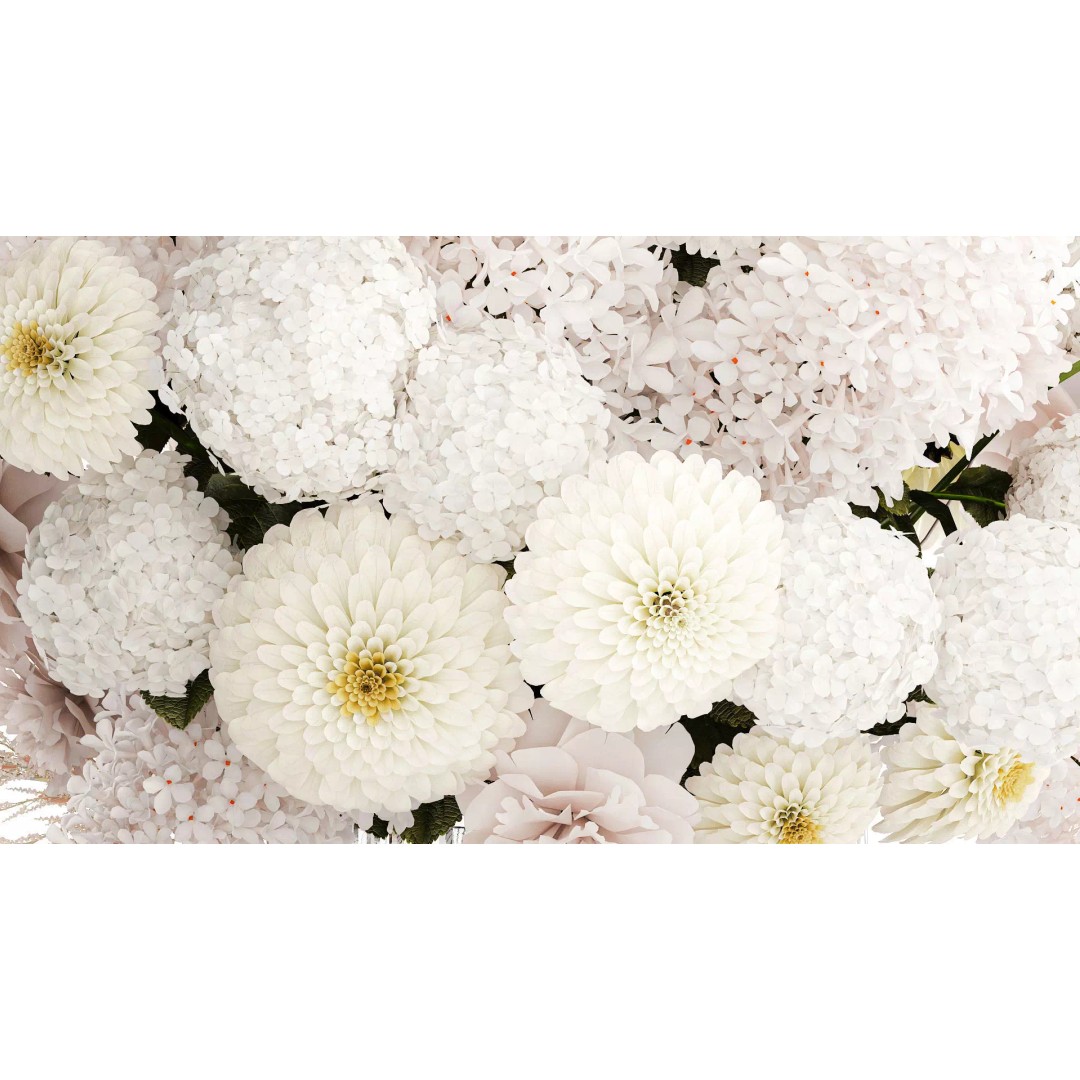 Large White Flower Bouquet 3D Model – Realistic Wedding Decor, FBX - View 5