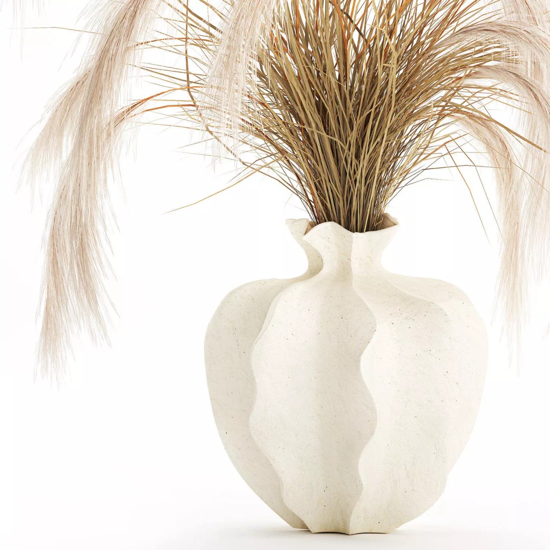 Cortaderia Pampas Grass 3D Model – Realistic Dried Flower Arrangement - View 13