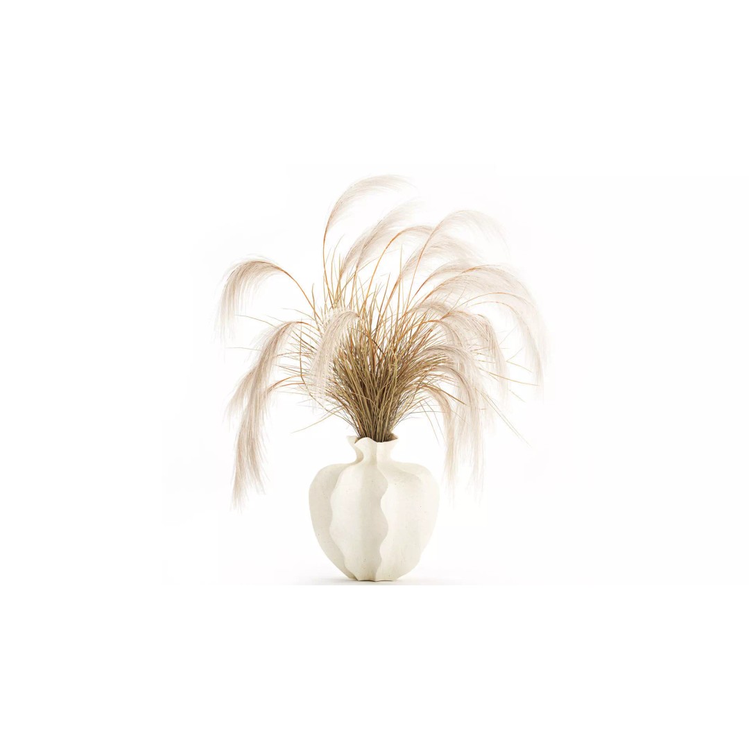 Cortaderia Pampas Grass 3D Model – Realistic Dried Flower Arrangement - View 2