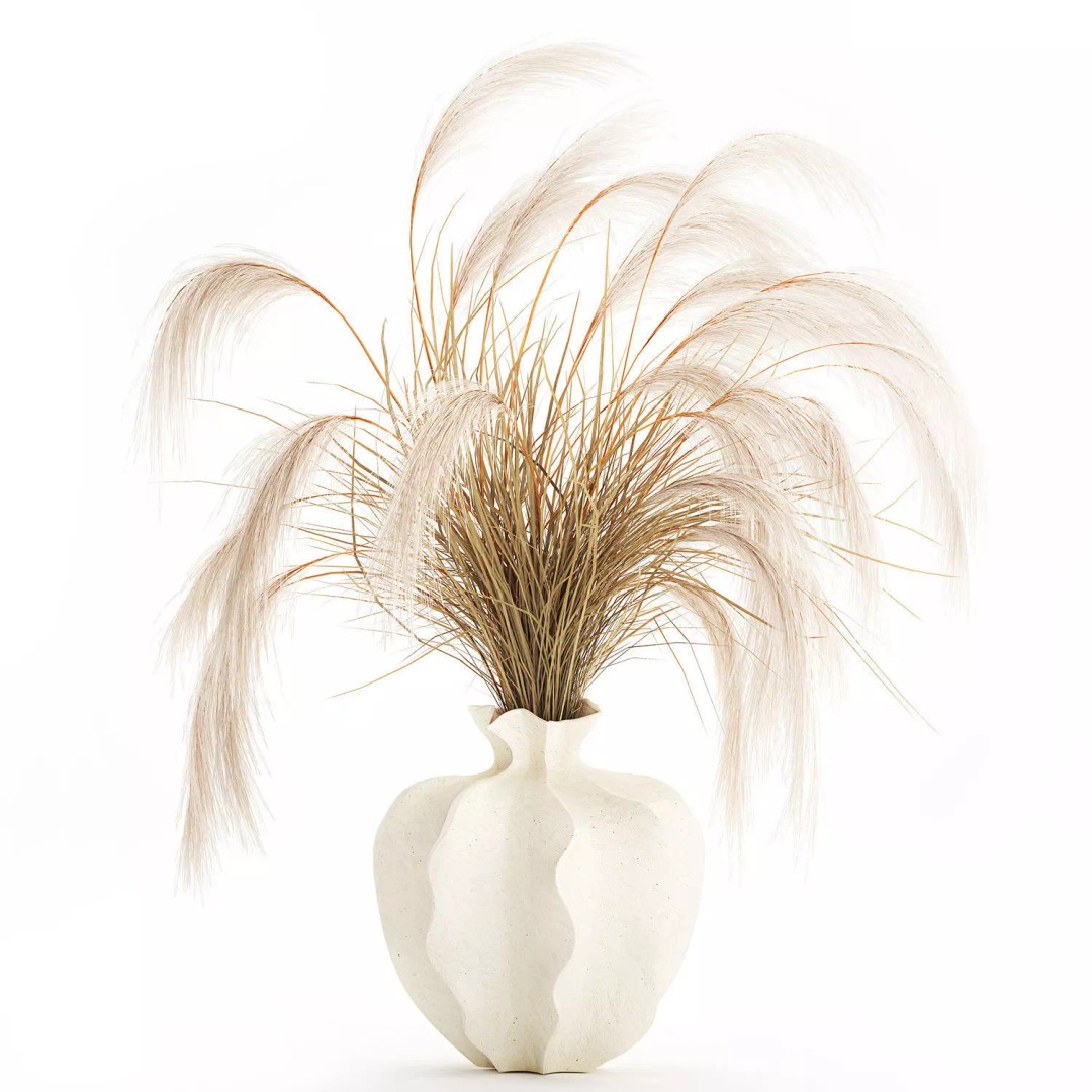 Cortaderia Pampas Grass 3D Model – Realistic Dried Flower Arrangement - View 9