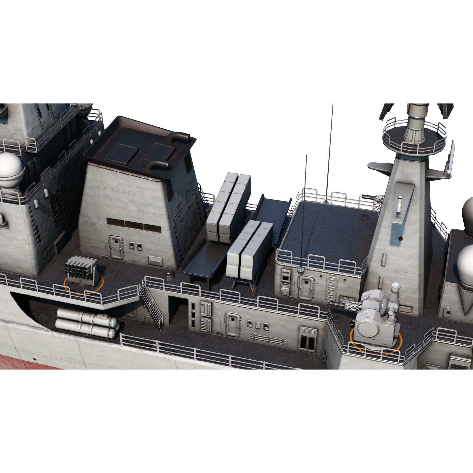Chinese Navy Type 051C Destroyer - Low-Poly Game-Ready 3D Model - View 10