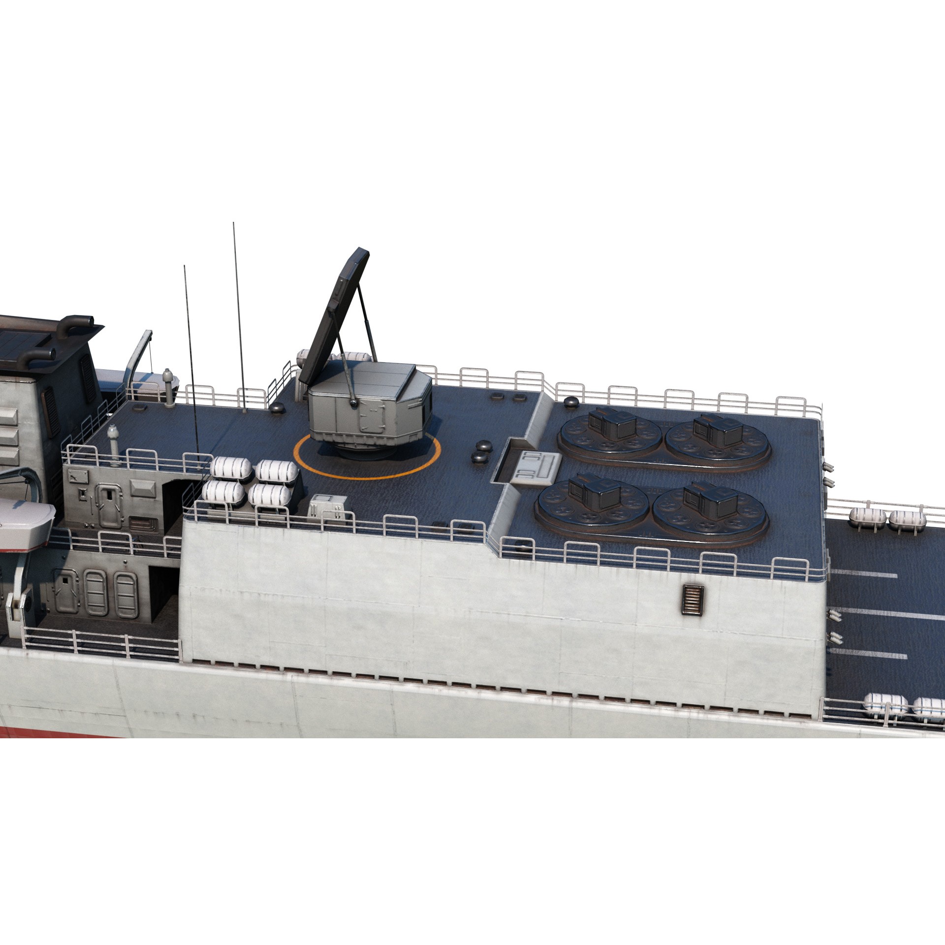 Chinese Navy Type 051C Destroyer - Low-Poly Game-Ready 3D Model - View 11