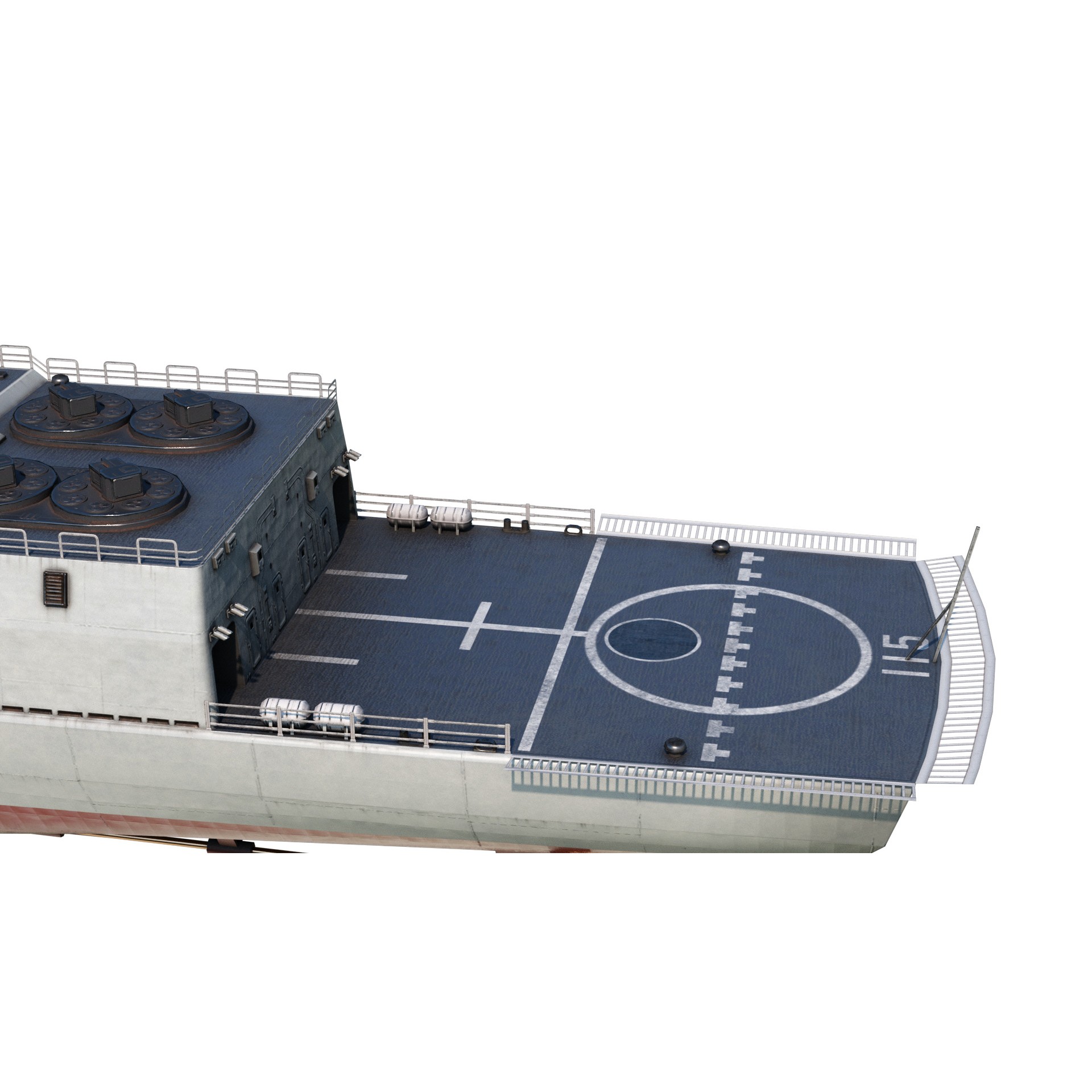 Chinese Navy Type 051C Destroyer - Low-Poly Game-Ready 3D Model - View 12