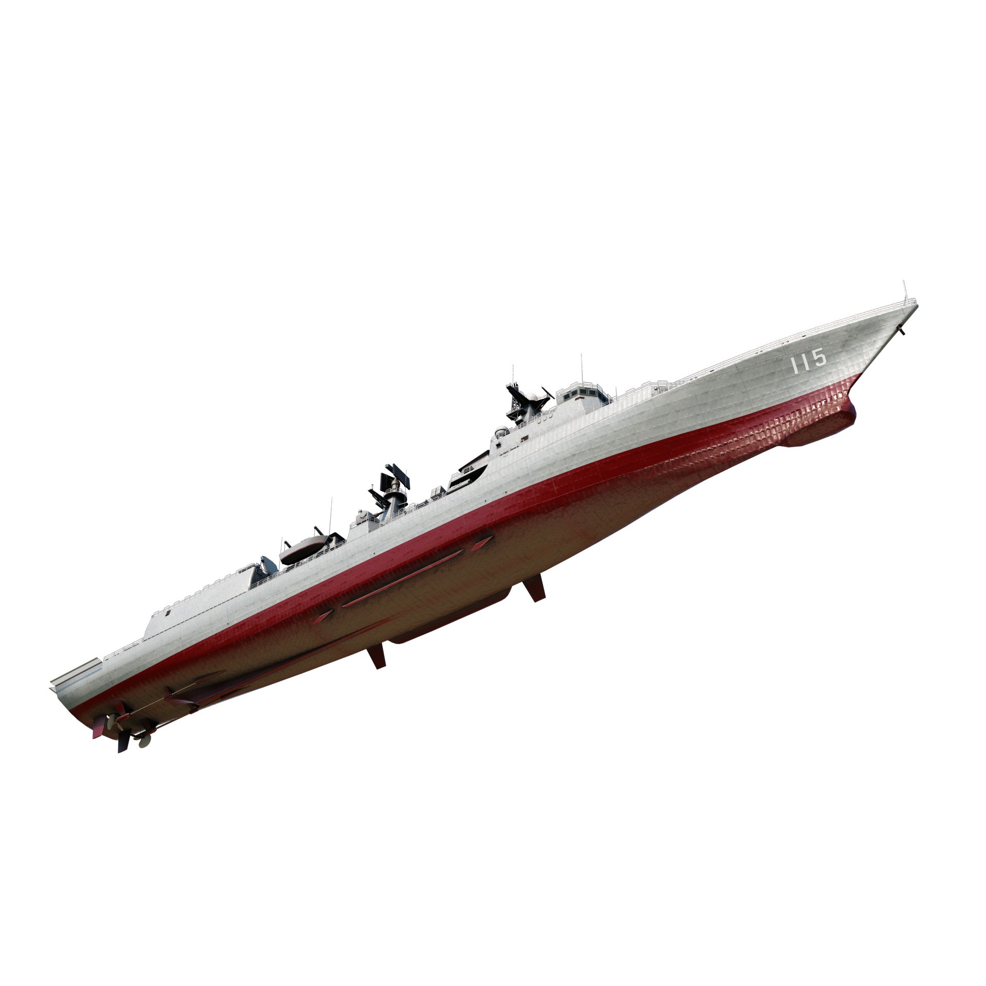 Chinese Navy Type 051C Destroyer - Low-Poly Game-Ready 3D Model - View 13