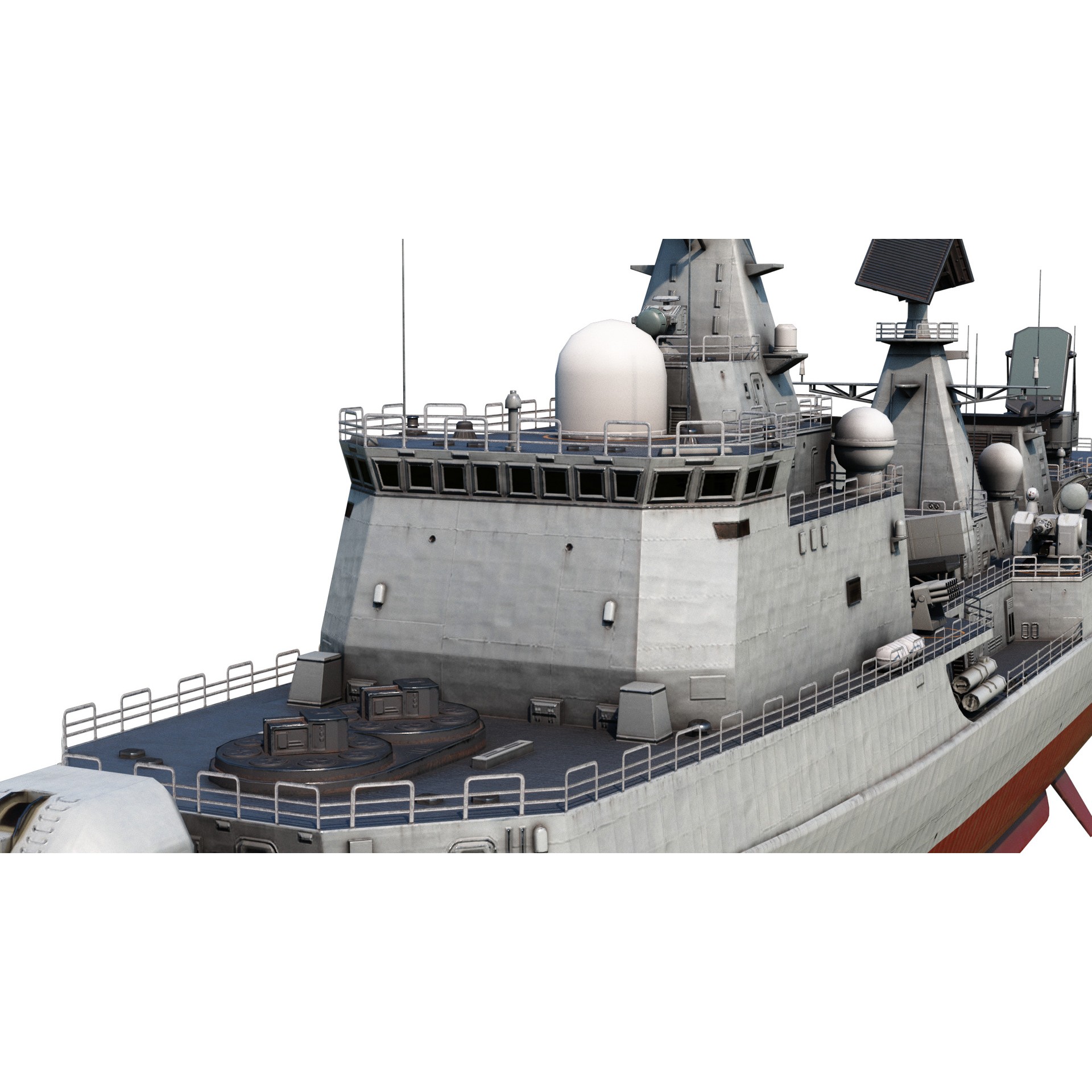 Chinese Navy Type 051C Destroyer - Low-Poly Game-Ready 3D Model - View 15