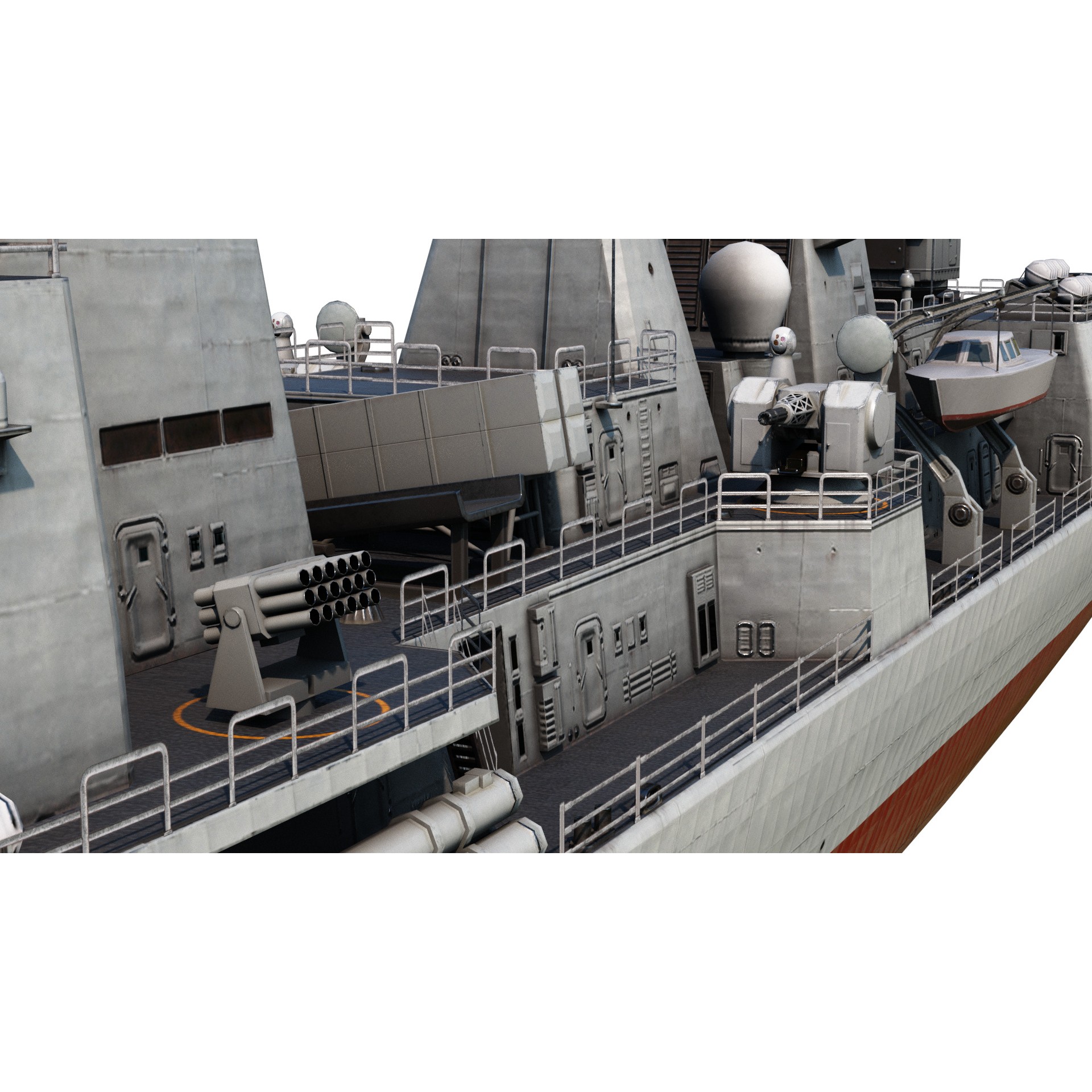 Chinese Navy Type 051C Destroyer - Low-Poly Game-Ready 3D Model - View 16