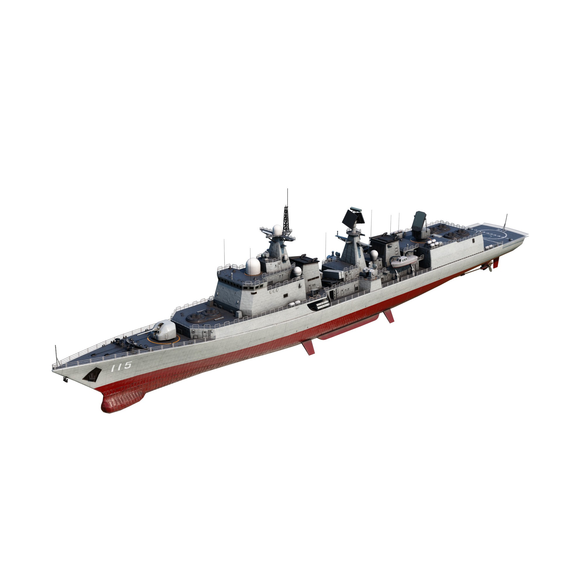 Chinese Navy Type 051C Destroyer - Low-Poly Game-Ready 3D Model - View 3