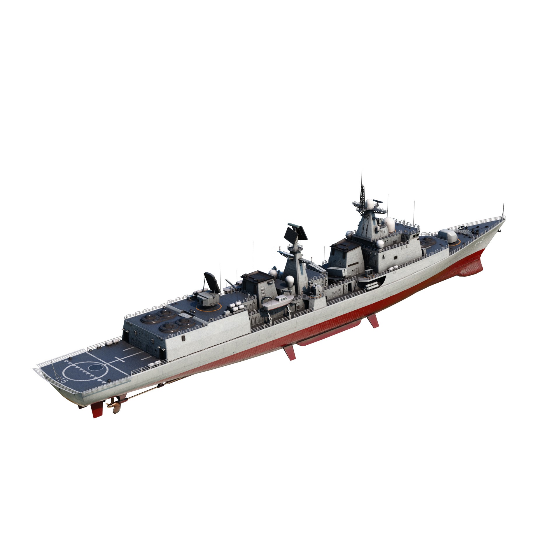 Chinese Navy Type 051C Destroyer - Low-Poly Game-Ready 3D Model - View 5