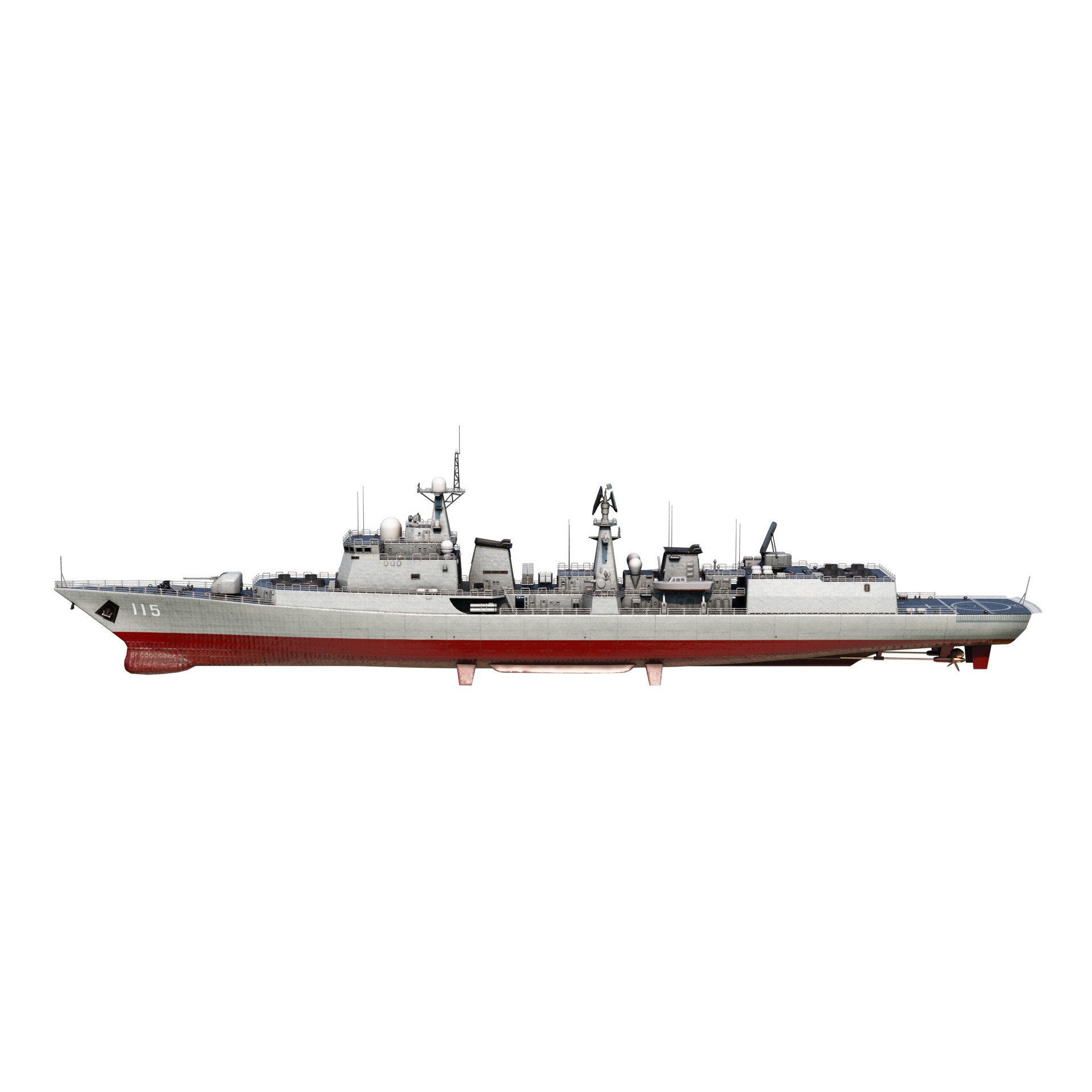 Chinese Navy Type 051C Destroyer - Low-Poly Game-Ready 3D Model - View 8