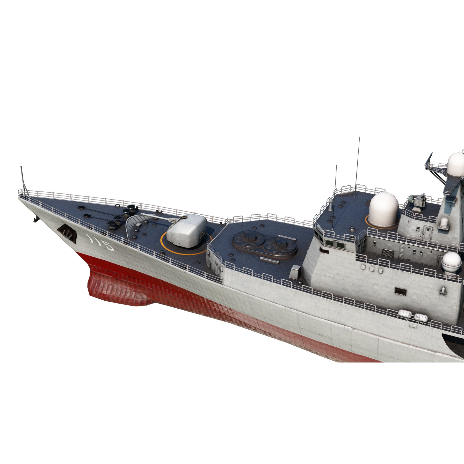 Chinese Navy Type 051C Destroyer - Low-Poly Game-Ready 3D Model - View 9