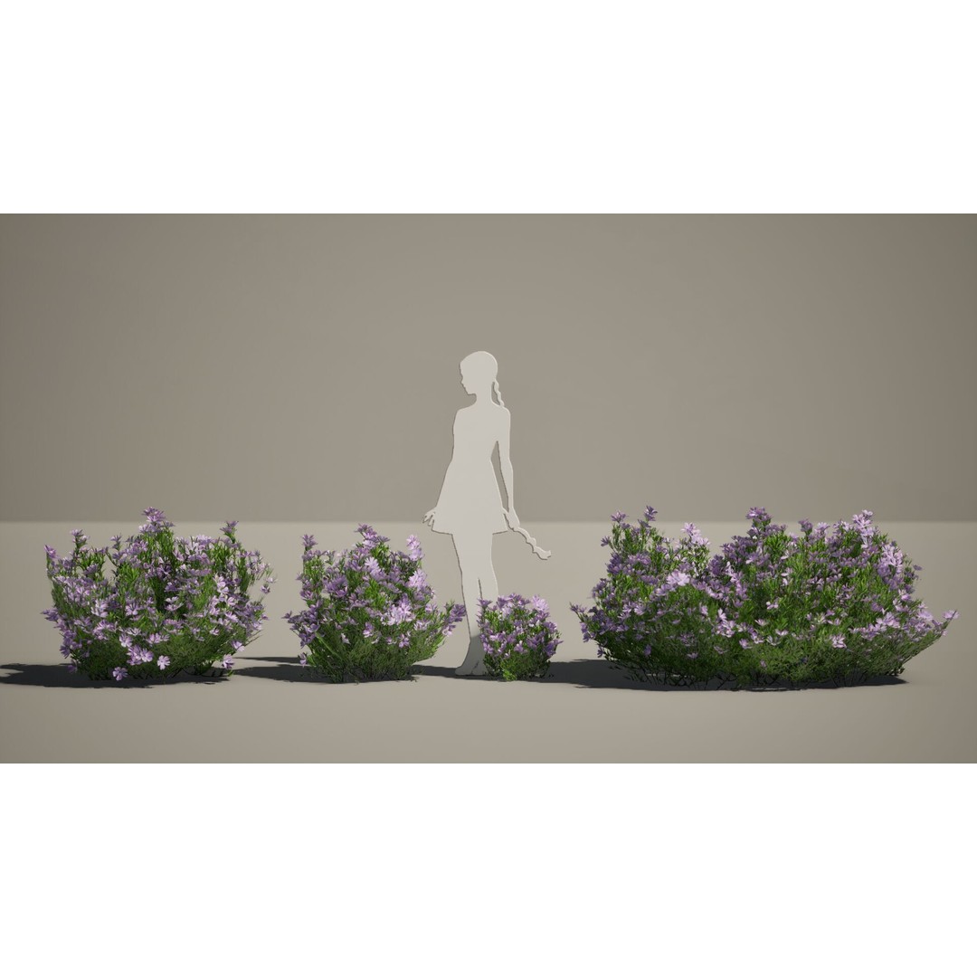 Moss Phlox Flower Grass Plant 3D Model – Low Poly PBR Asset, FBX, OBJ - View 5