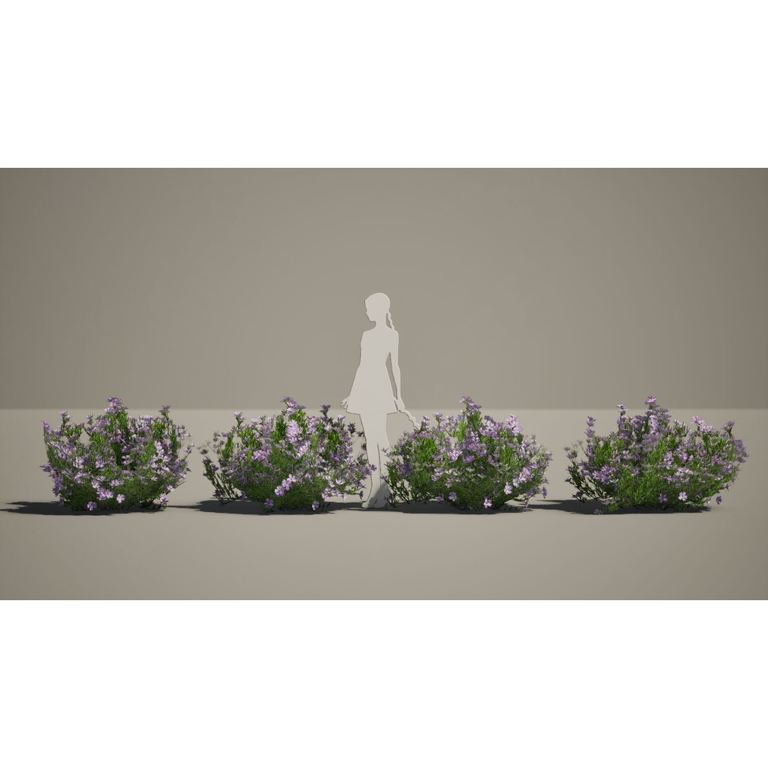 Moss Phlox Flower Grass Plant 3D Model – Low Poly PBR Asset, FBX, OBJ - View 6