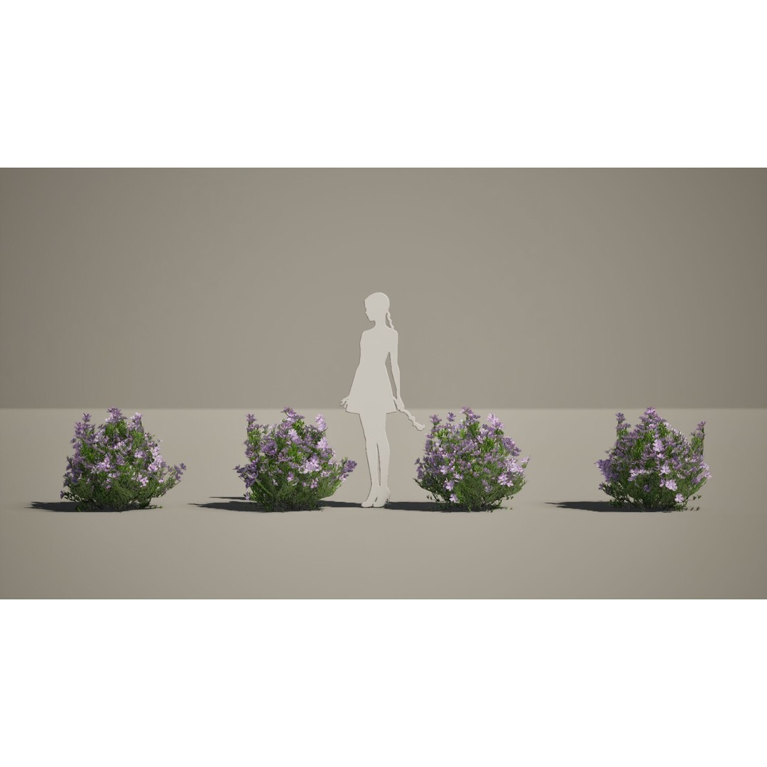 Moss Phlox Flower Grass Plant 3D Model – Low Poly PBR Asset, FBX, OBJ - View 7