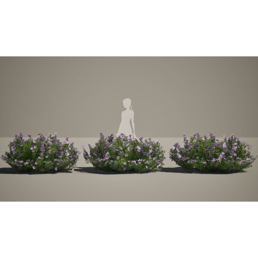 Moss Phlox Flower Grass Plant 3D Model – Low Poly PBR Asset, FBX, OBJ - View 9