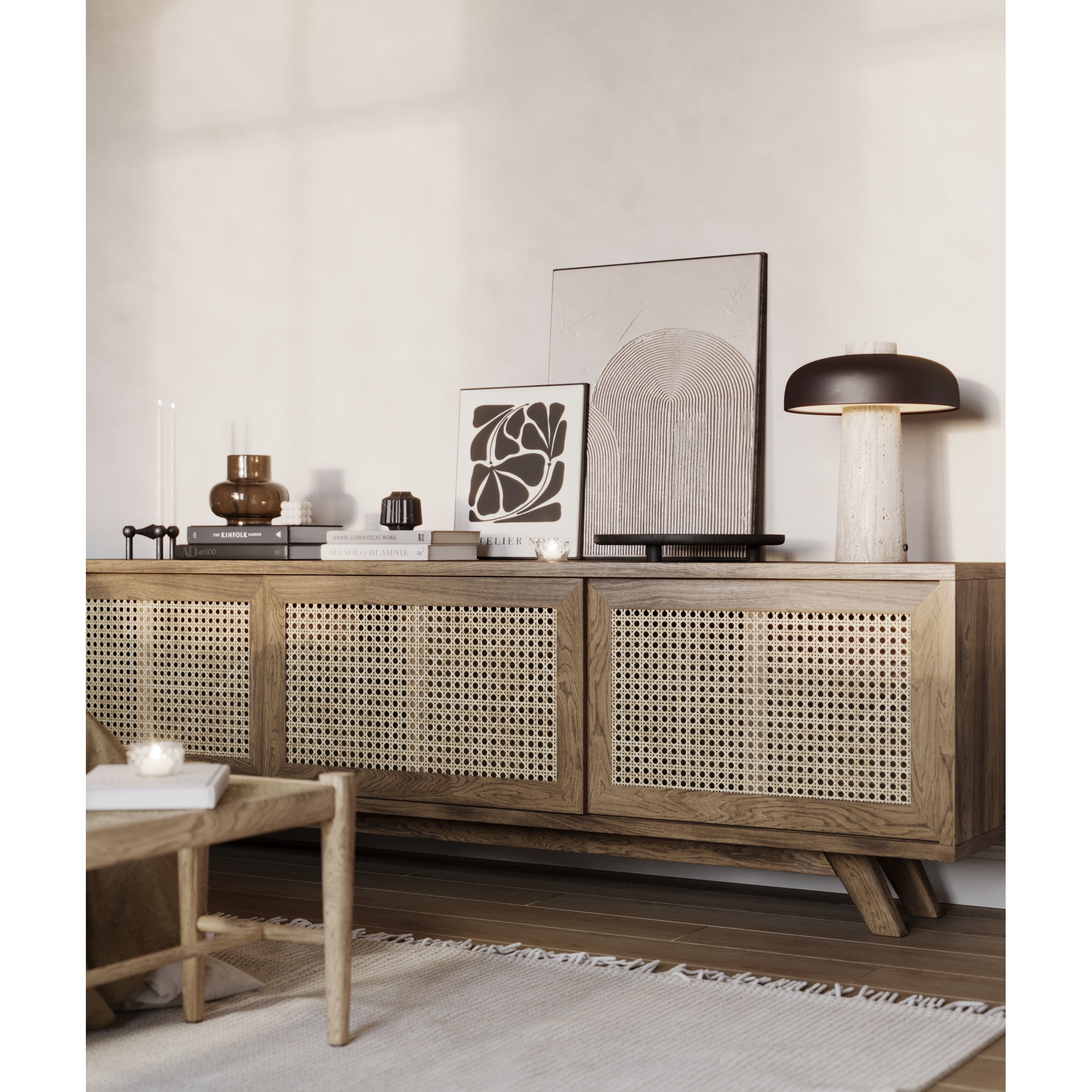 Fully Furnished Bedroom - Interior Scene 3D Model - View 11