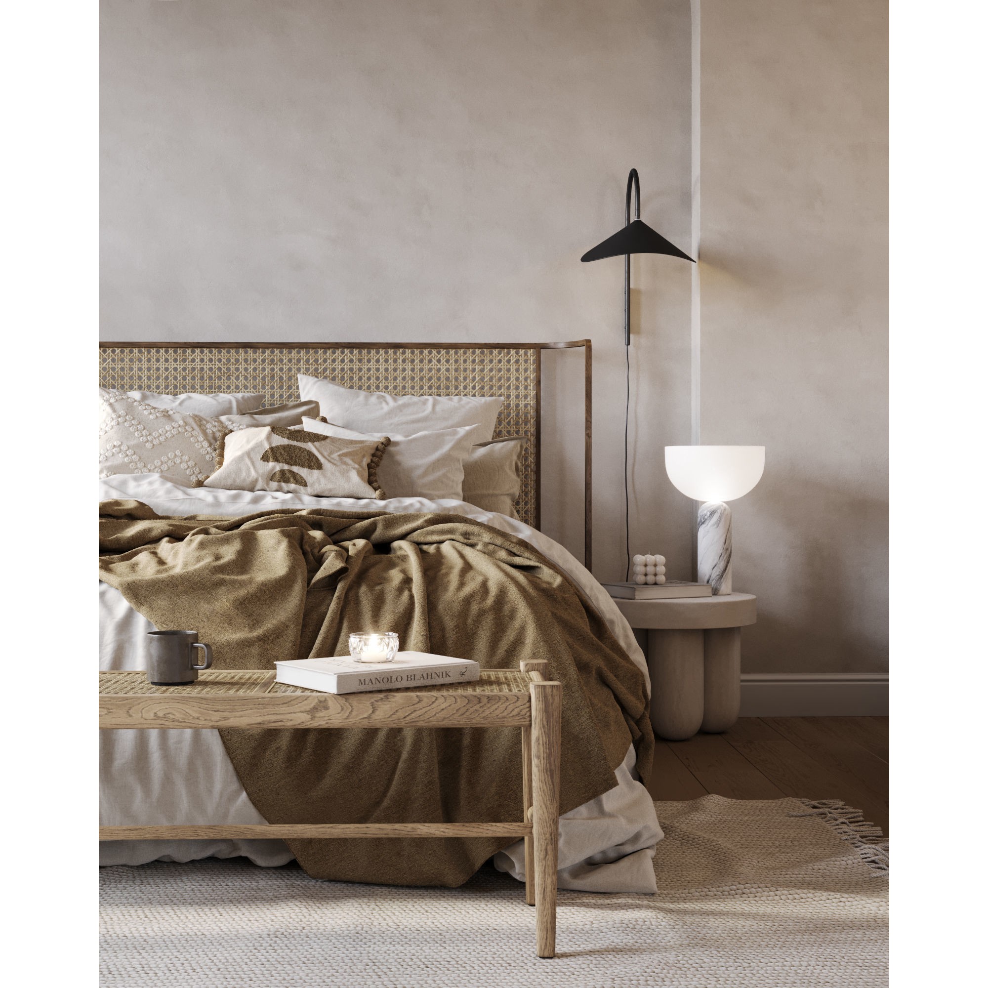 Fully Furnished Bedroom - Interior Scene 3D Model - View 12