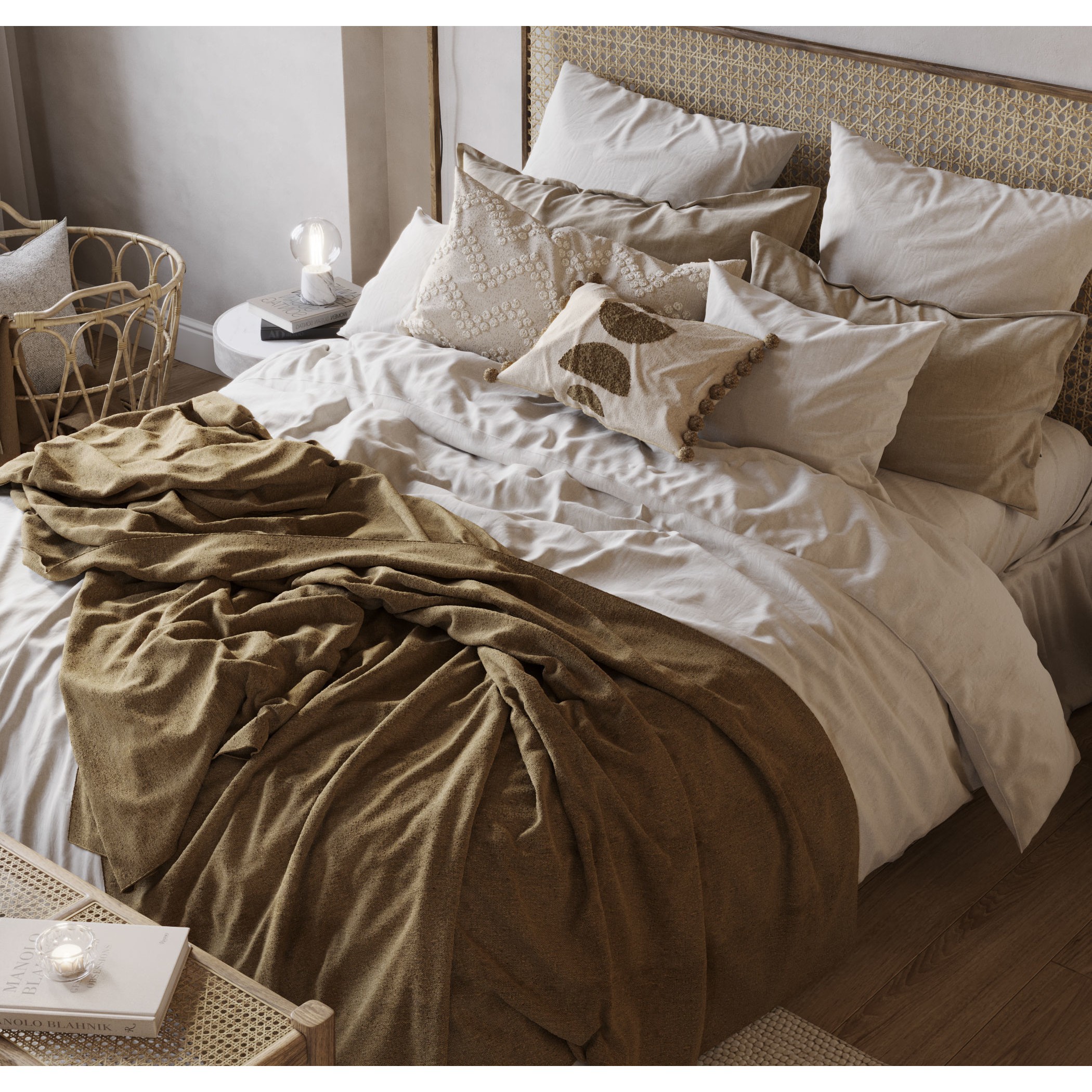 Fully Furnished Bedroom - Interior Scene 3D Model - View 9