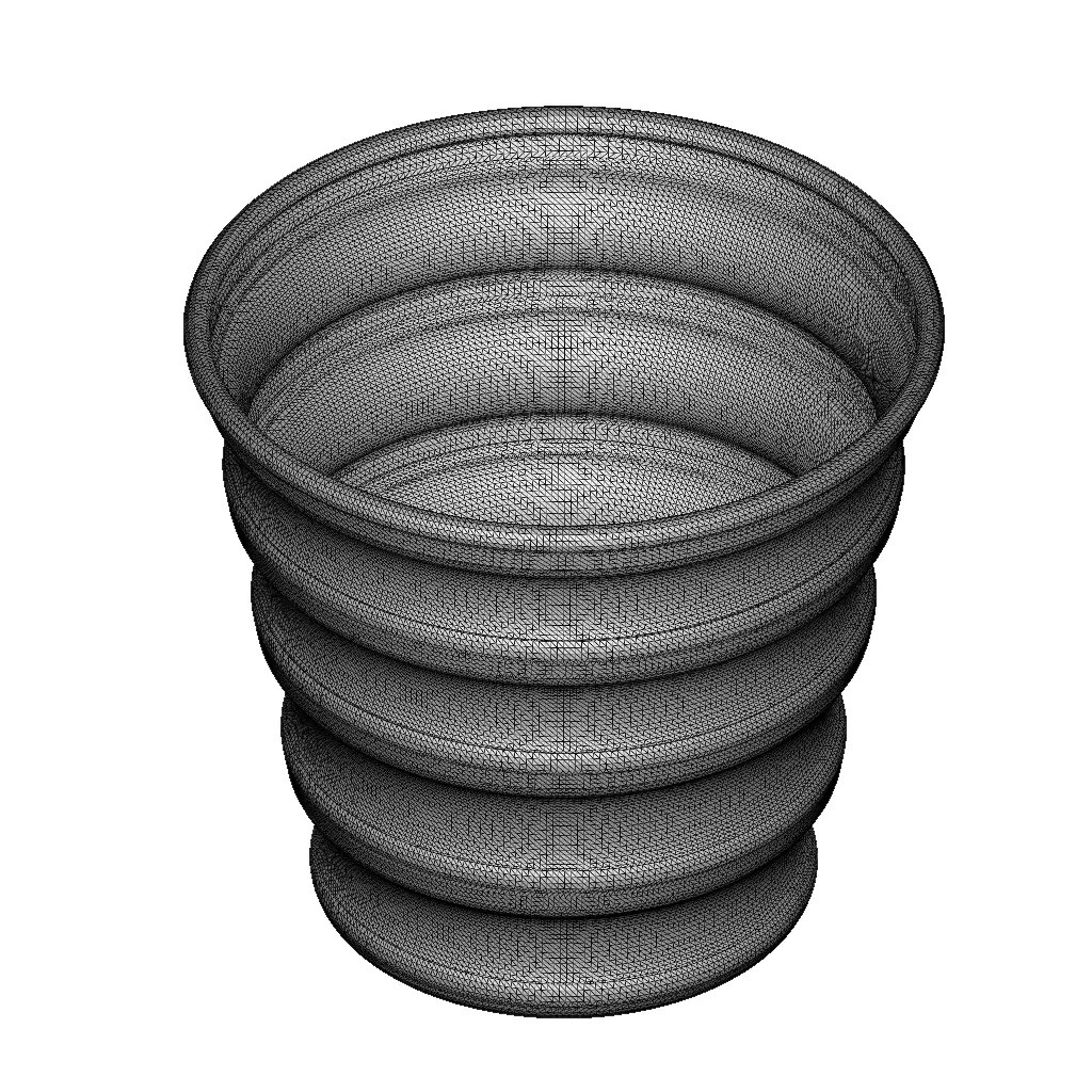 Plastic Flower Pot 3D Model – High Poly Game Asset, FBX, OBJ - View 6
