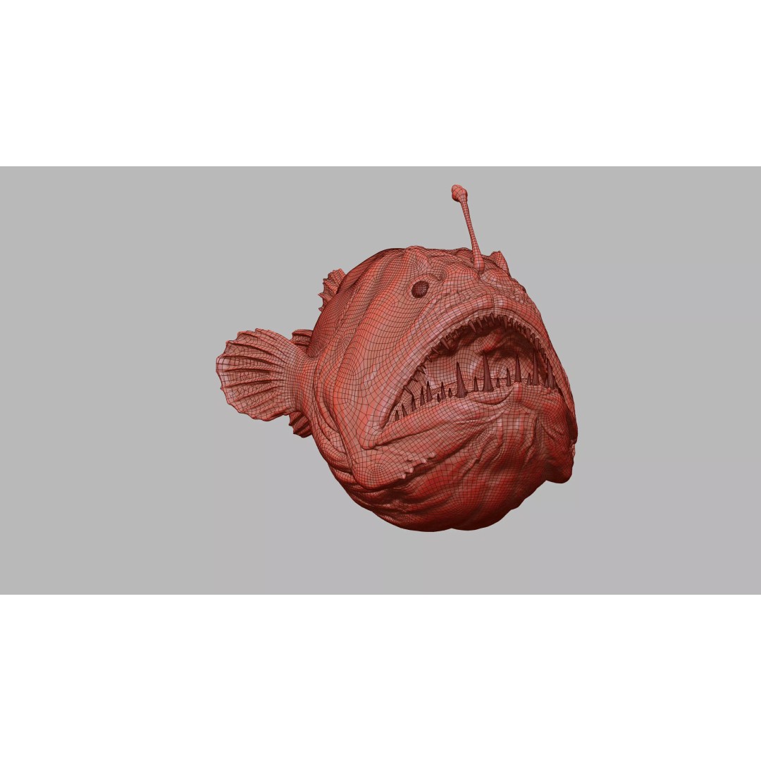 Deep Sea Anglerfish 3D Model – Low Poly Game Asset, FBX - View 35