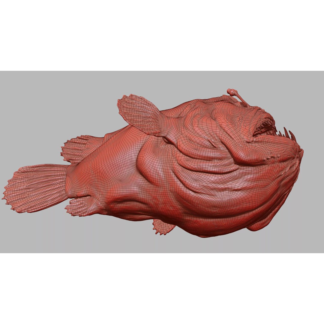 Deep Sea Anglerfish 3D Model – Low Poly Game Asset, FBX - View 47
