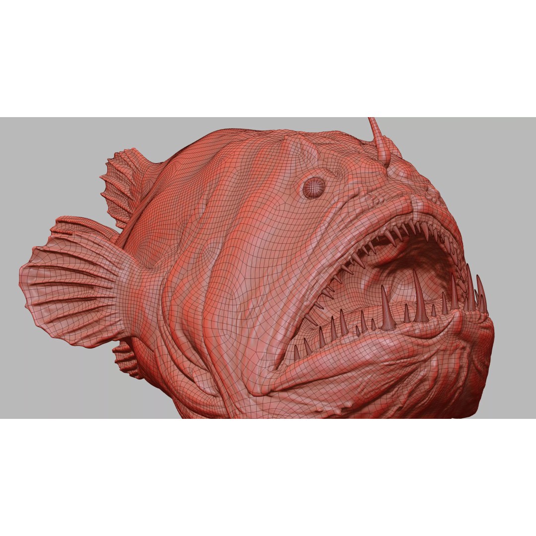 Deep Sea Anglerfish 3D Model – Low Poly Game Asset, FBX - View 6