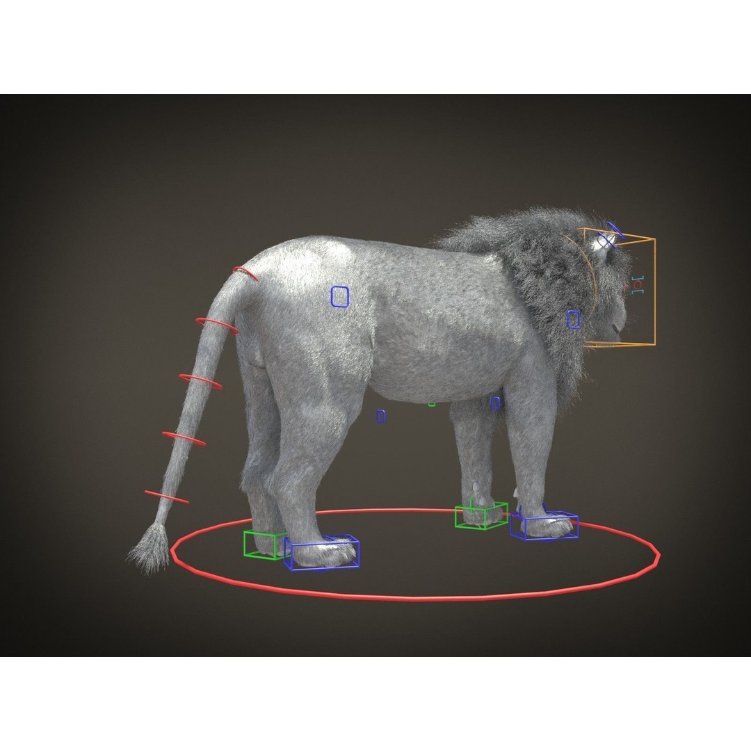 Lion The King 3D Model – High Poly Rigged Animal with Hair and Fur - View 11