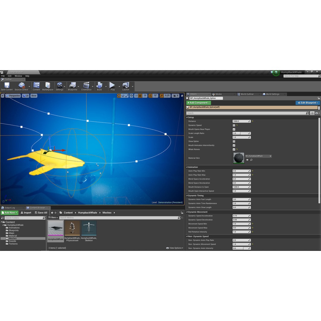 Humpback Whale 3D Model – Low Poly Game Asset for Unreal Engine - View 6