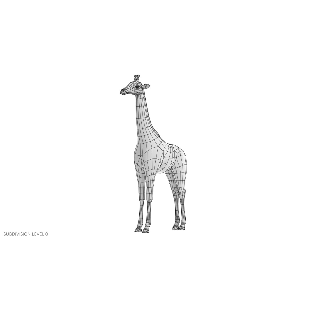 Rothschild's Giraffe 3D Model – Realistic PBR Asset for Nature Scenes - View 12