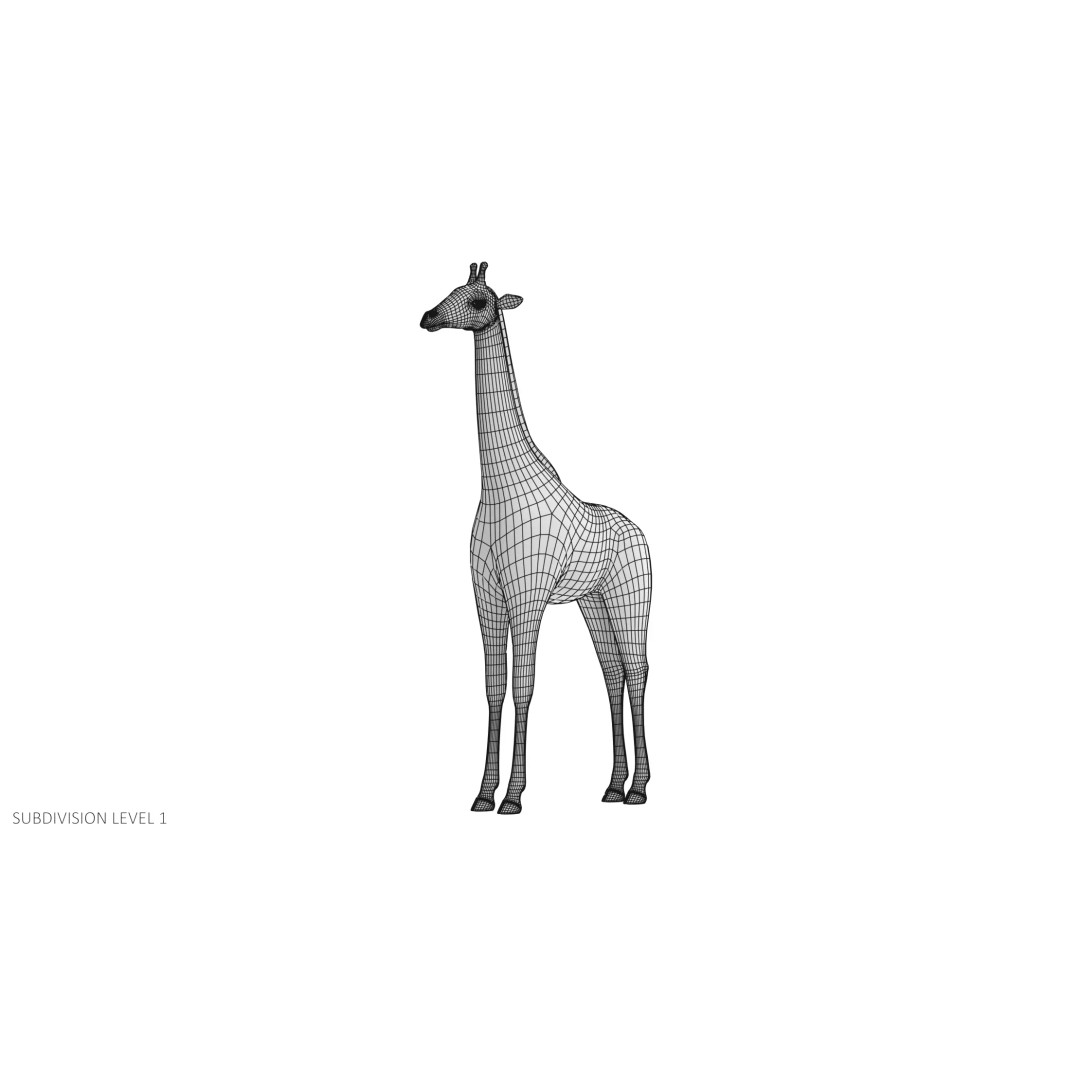 Rothschild's Giraffe 3D Model – Realistic PBR Asset for Nature Scenes - View 13