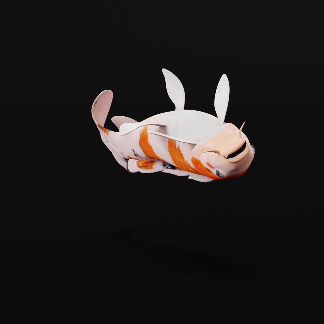 Nishikigoi Koi Fish 3D Model – Low Poly Game Asset, FBX, PBR Textures - View 14