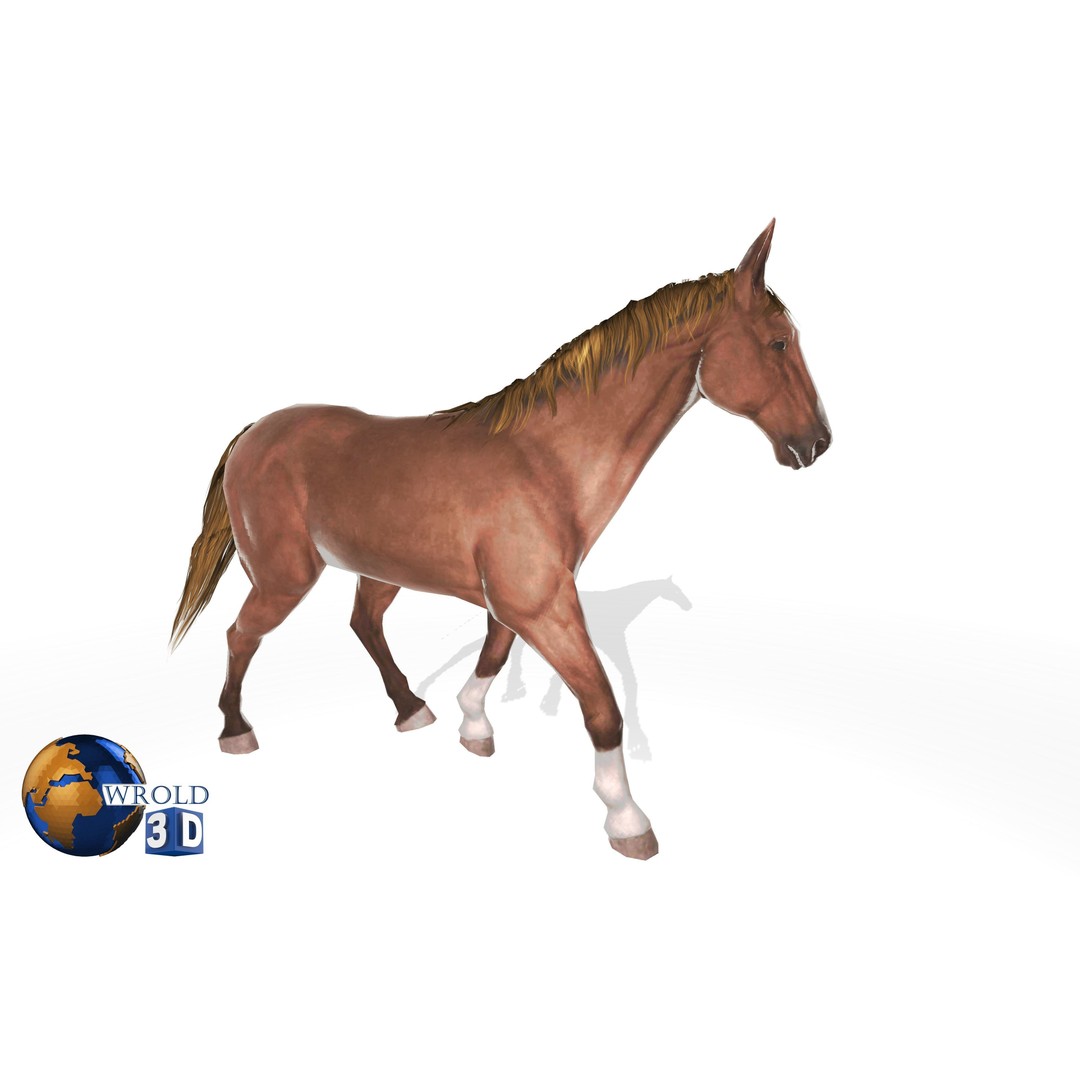 Rigged Animated Horse 3D Model – Low Poly Game Asset, FBX - View 4