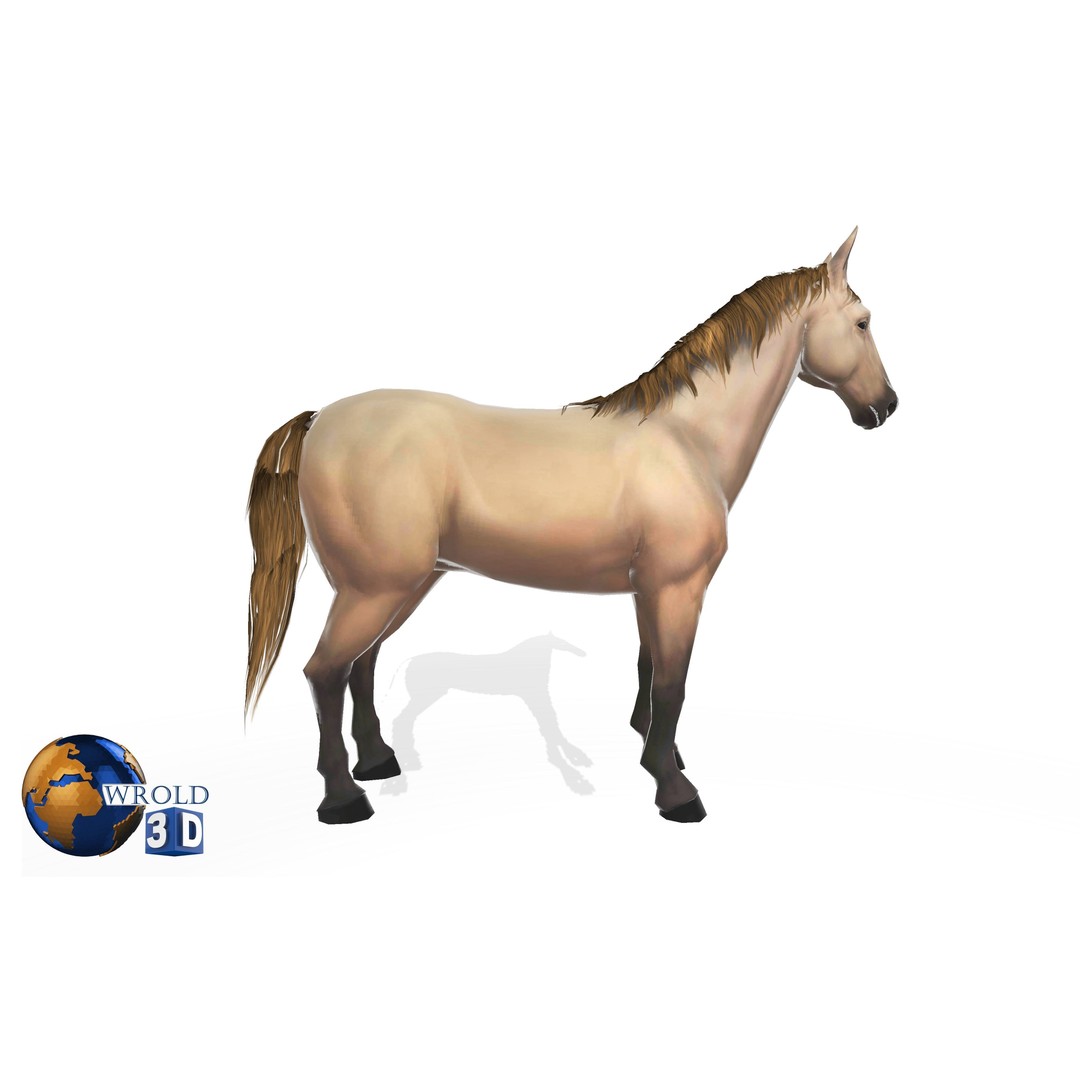 Rigged Animated Horse 3D Model – Low Poly Game Asset, FBX - View 5