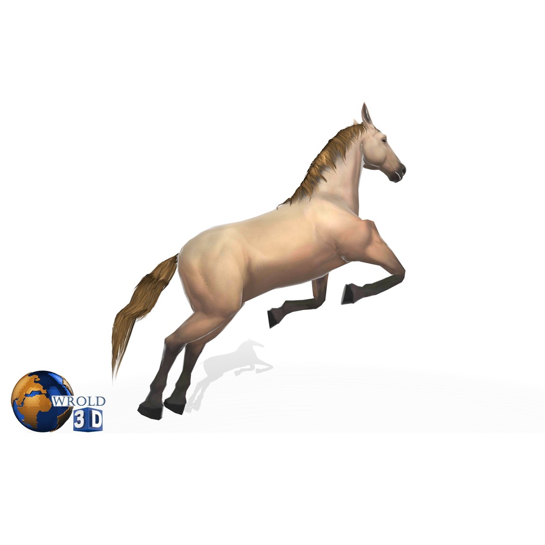 Rigged Animated Horse 3D Model – Low Poly Game Asset, FBX - View 6