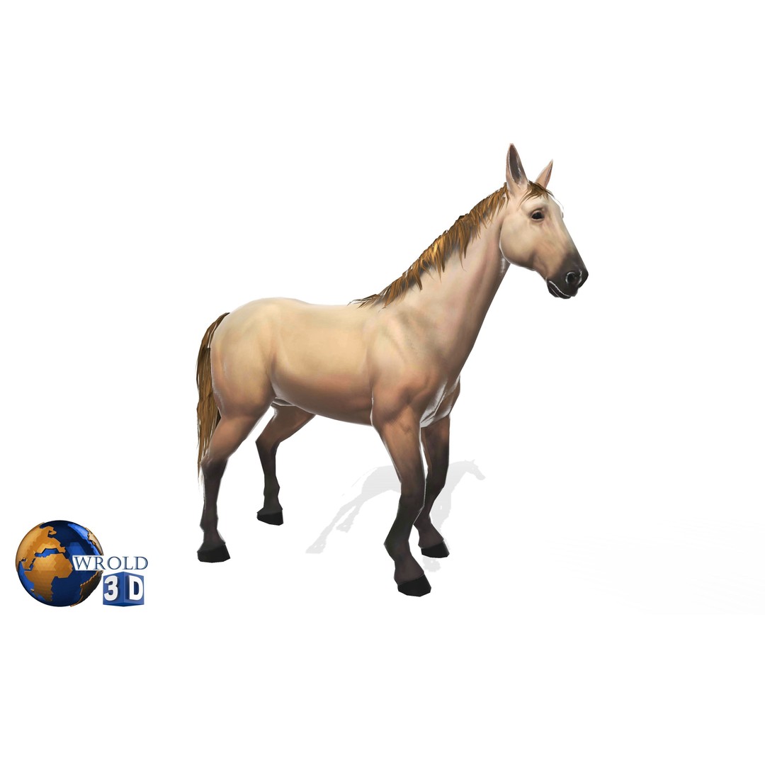 Rigged Animated Horse 3D Model – Low Poly Game Asset, FBX - View 7