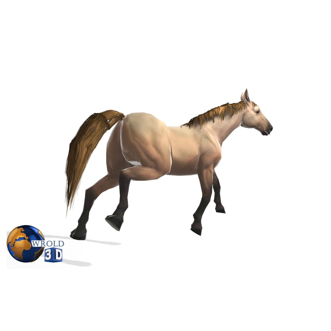 Rigged Animated Horse 3D Model – Low Poly Game Asset, FBX - View 8