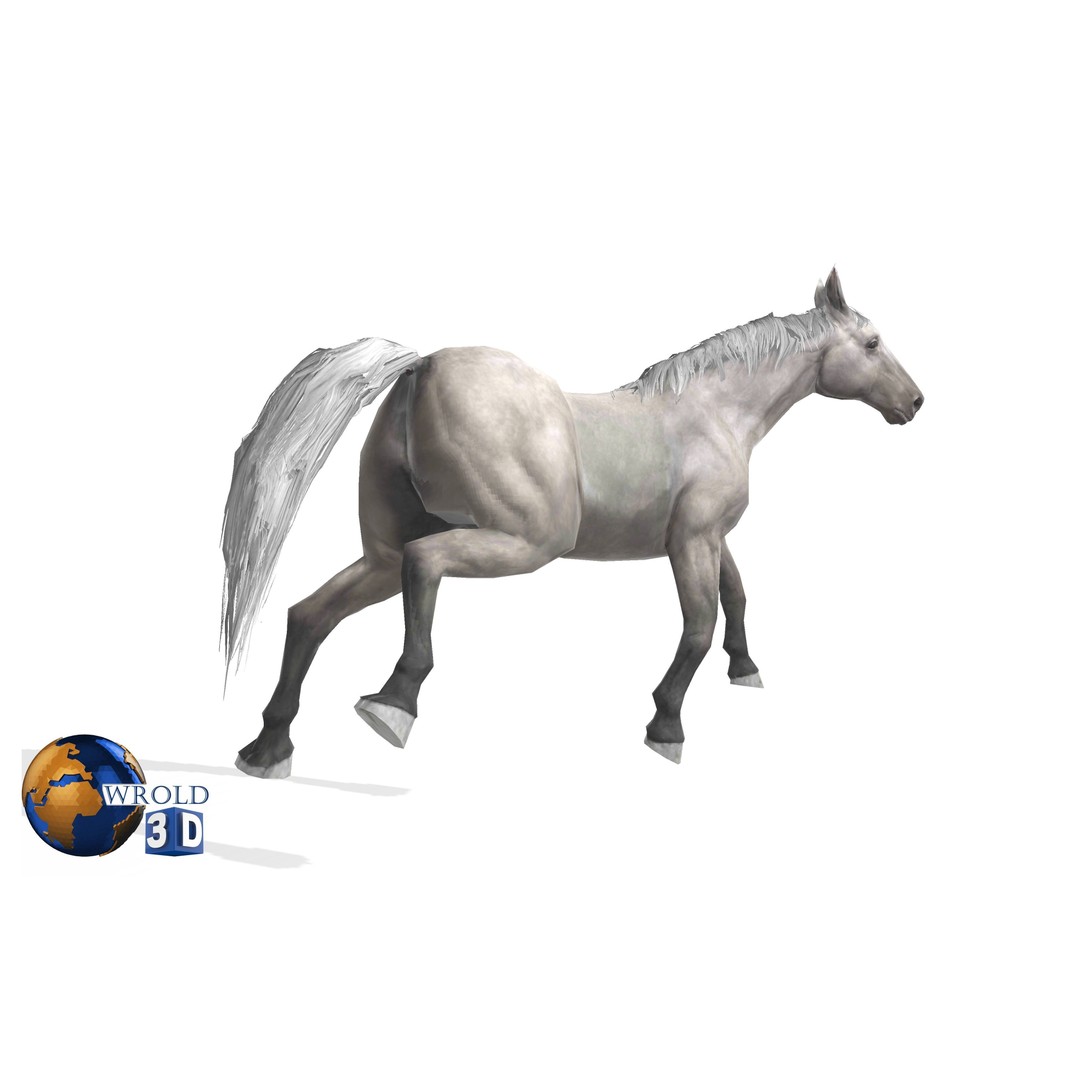 Rigged Animated Horse 3D Model – Low Poly Game Asset, FBX - View 9
