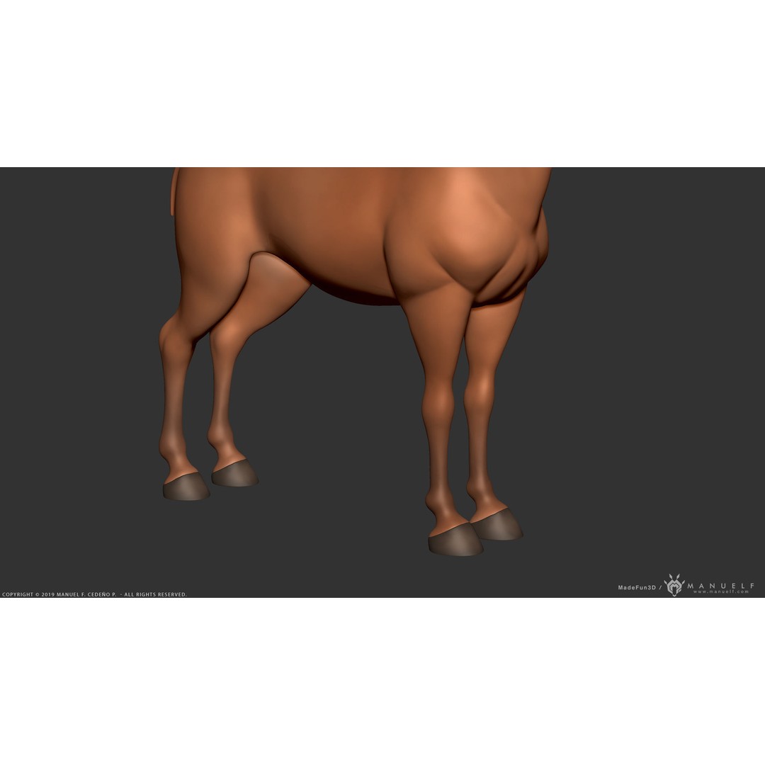 Stylized Cartoon Horse 3D Model – Low Poly Animation Asset, FBX, OBJ - View 10