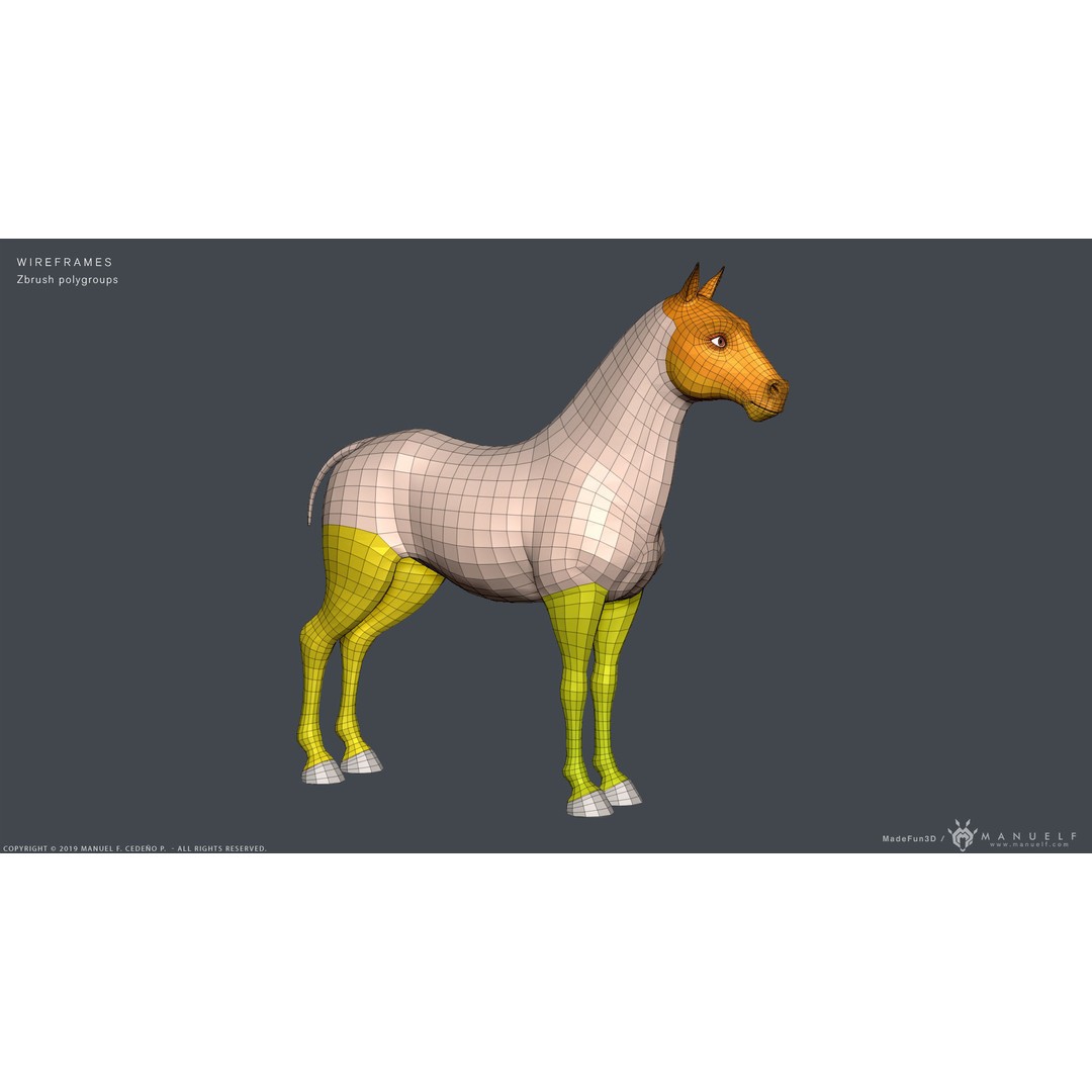 Stylized Cartoon Horse 3D Model – Low Poly Animation Asset, FBX, OBJ - View 16