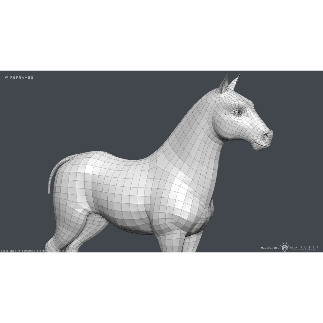 Stylized Cartoon Horse 3D Model – Low Poly Animation Asset, FBX, OBJ - View 18